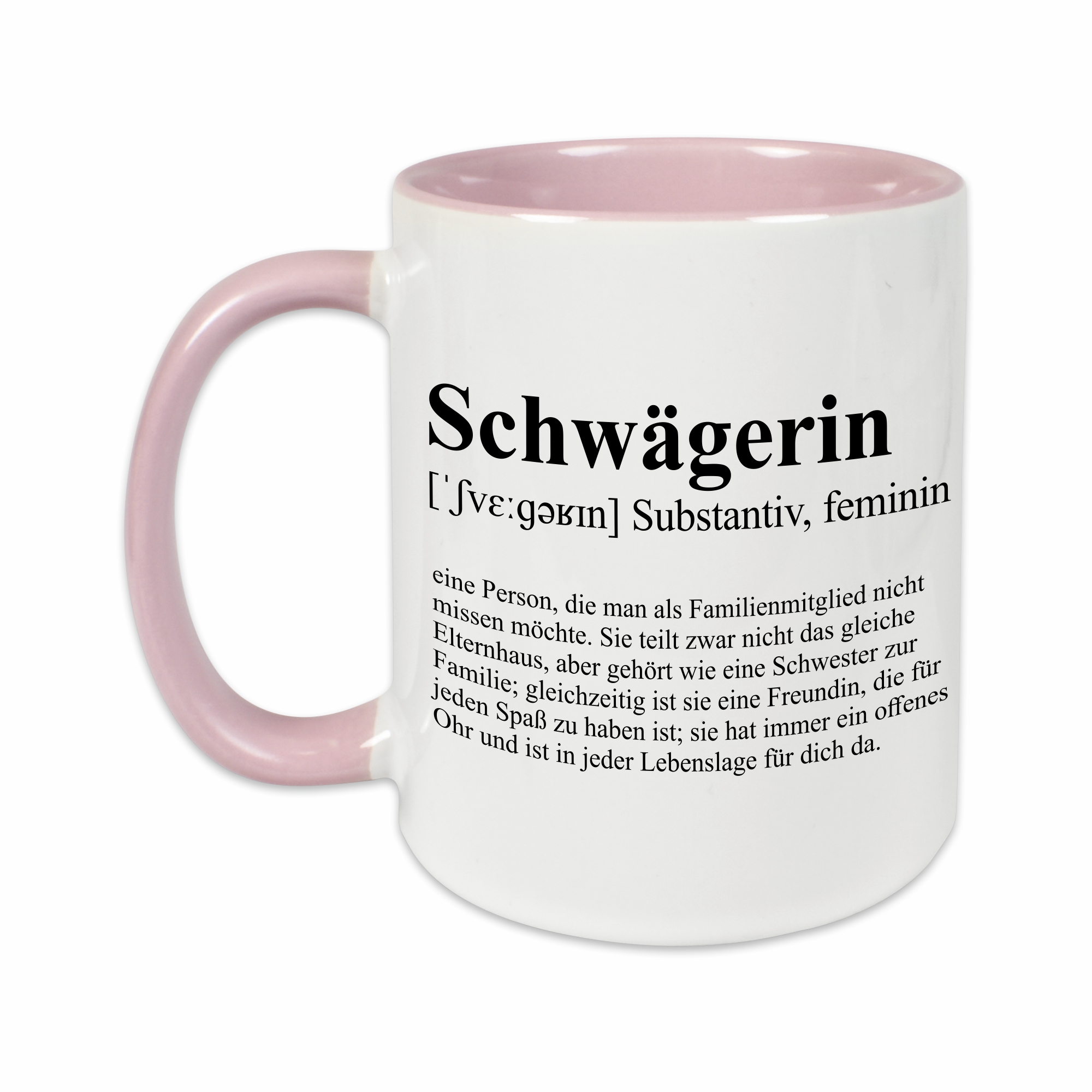 Tasse - Definition Schwägerin rosa ohne Personalisierung