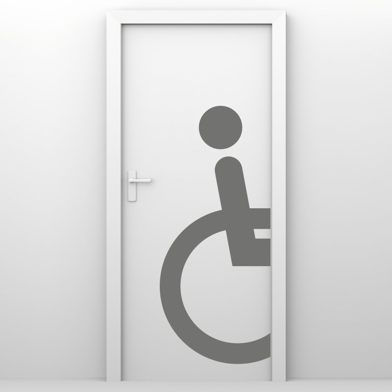 Türaufkleber - Behinderten WC halb