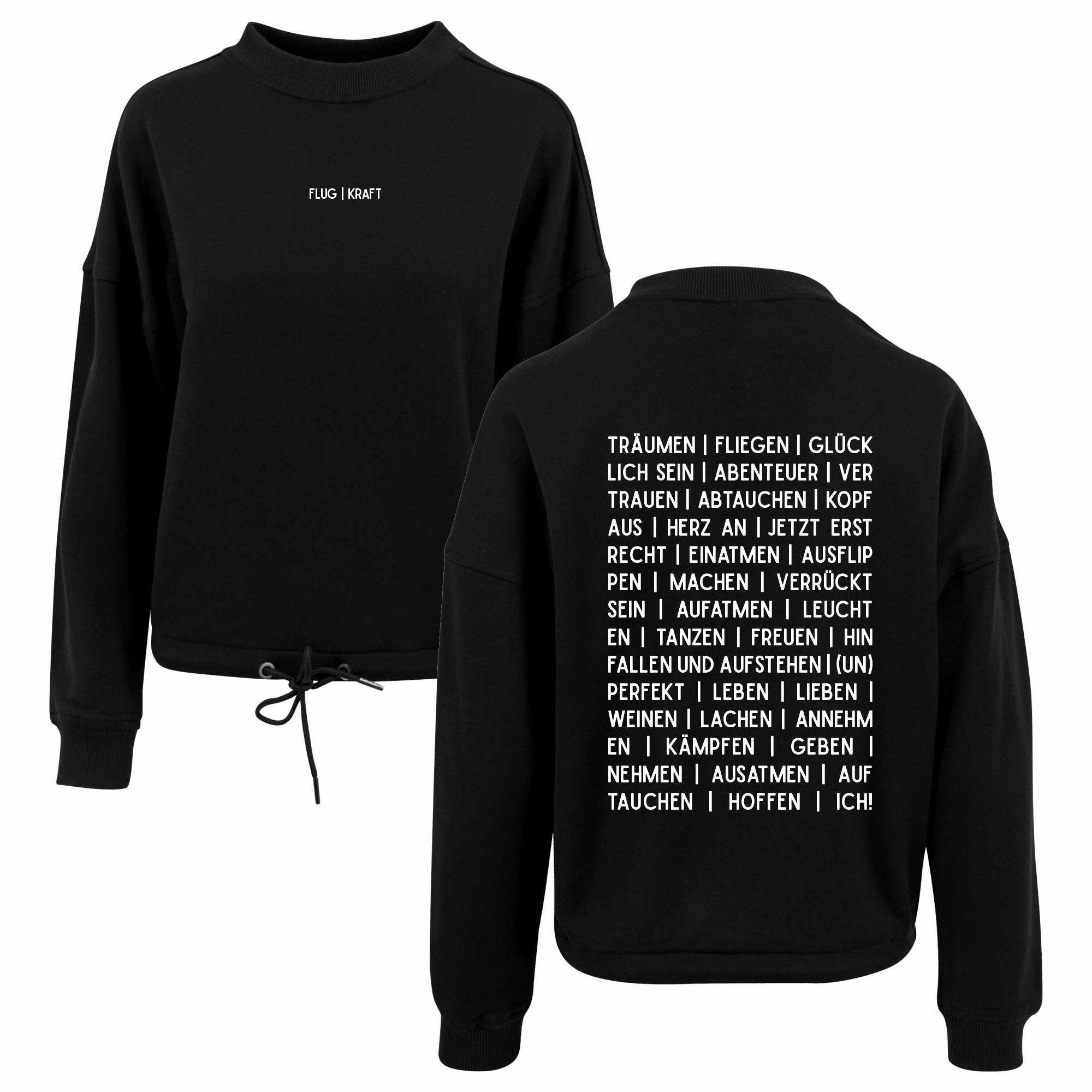 Damen Oversized Sweatshirt - Ich! schwarz