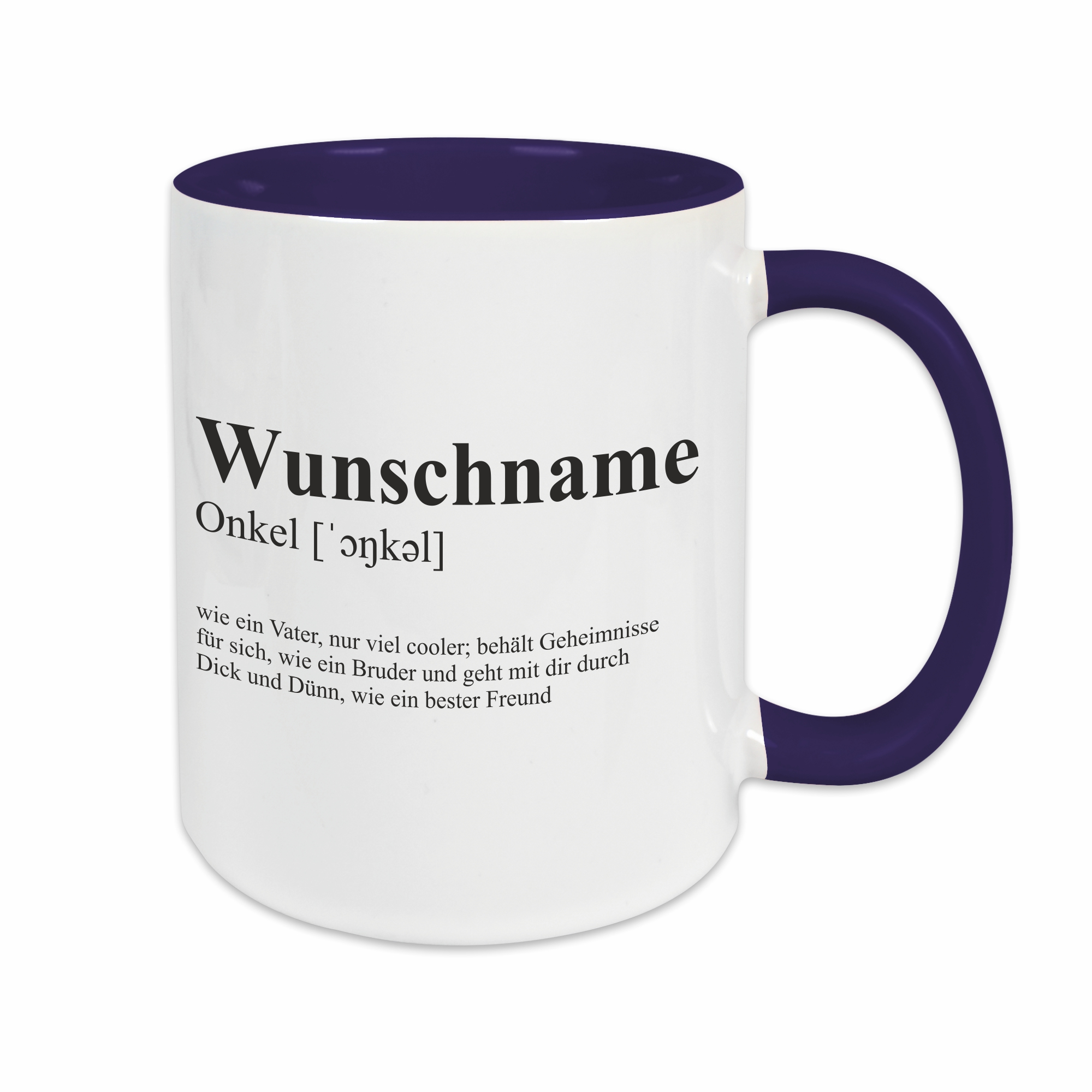 Tasse - Definition Onkel dunkelblau personalisiert