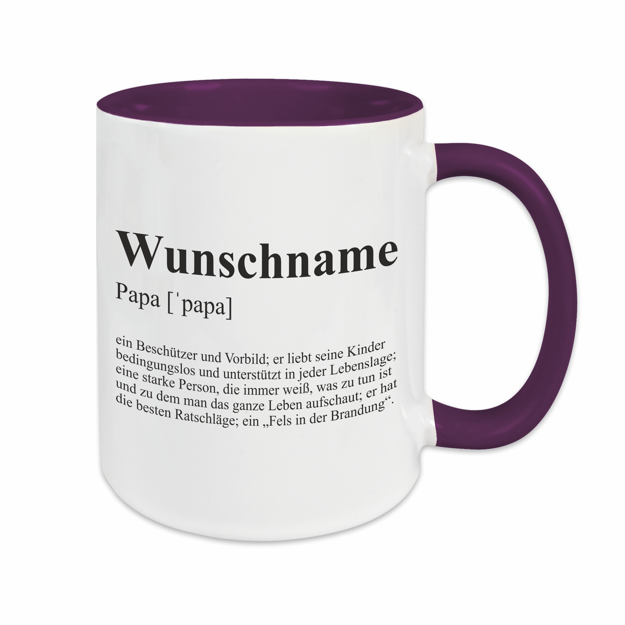 Tasse - Definition Papa lila personalisiert