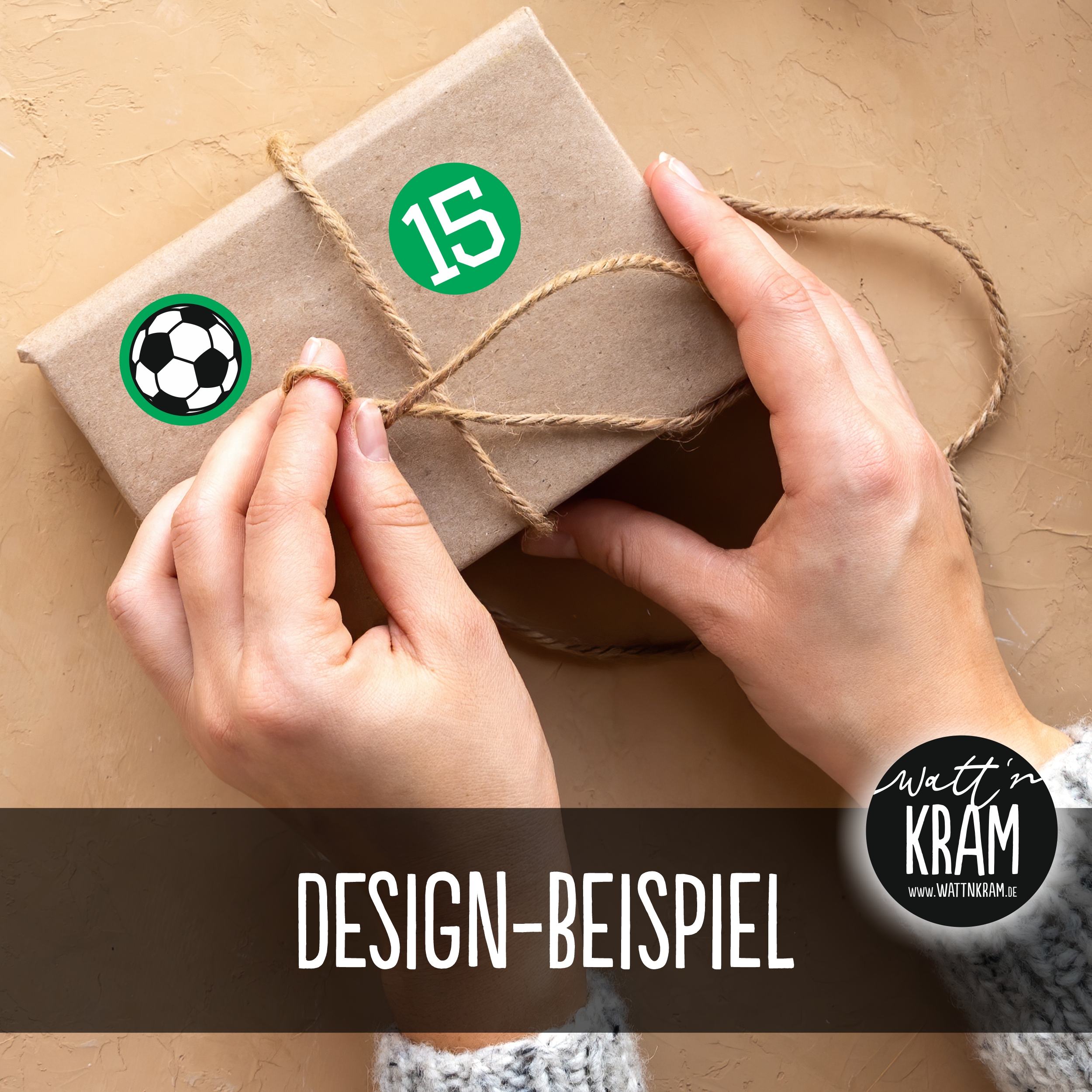 Adventskalender Aufkleber Fußball grün/weiss - 48 Sticker mit 24 Tüten zum selbst Befüllen