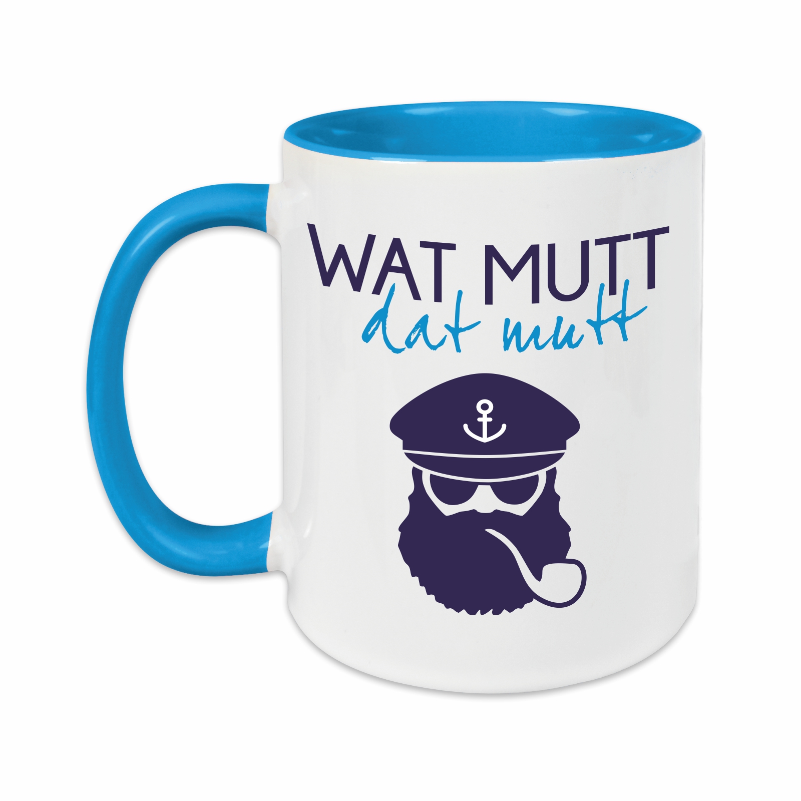 Tasse - Wat mutt, dat mutt hellblau