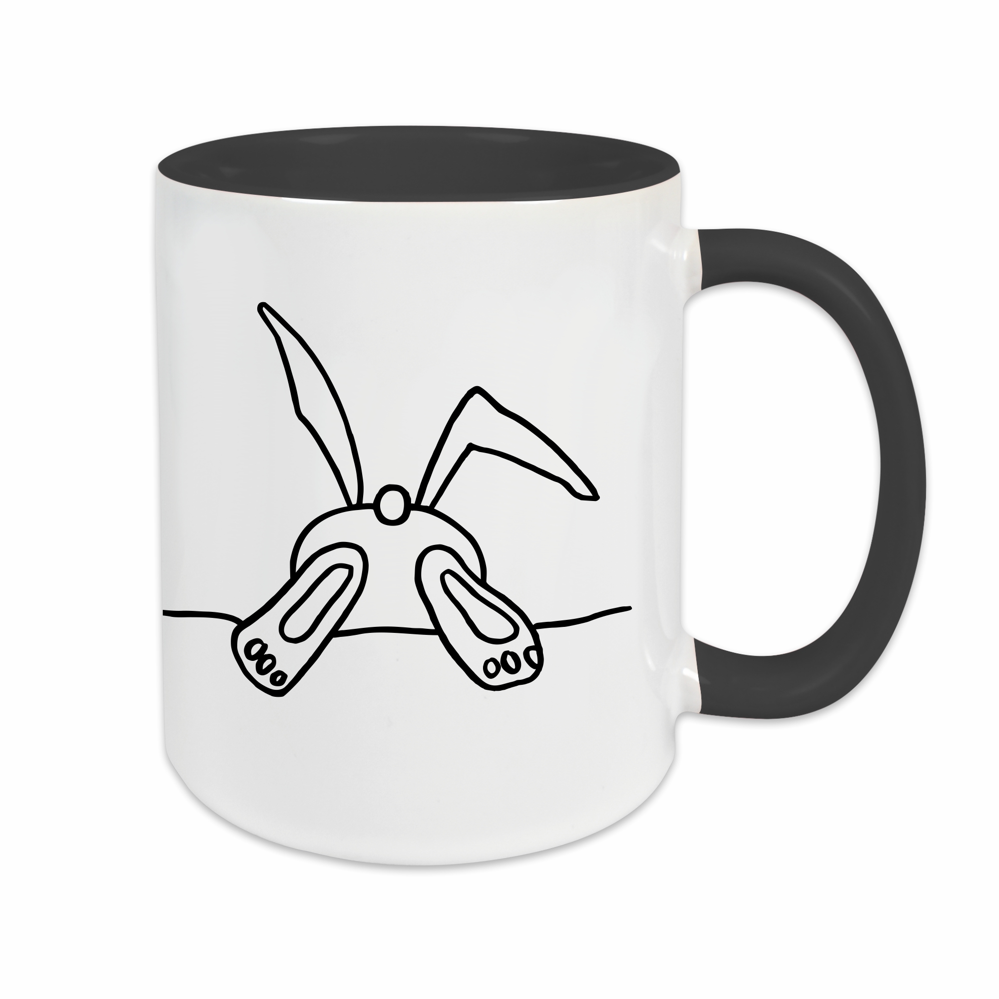 Tasse - Hase schwarz