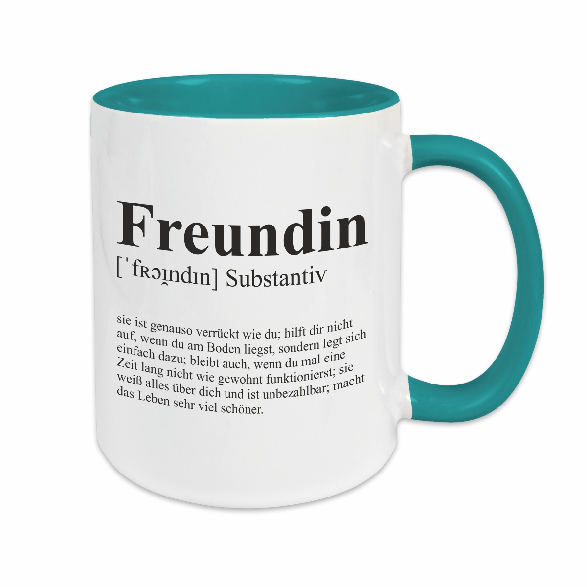 Tasse - Definition Freundin türkis