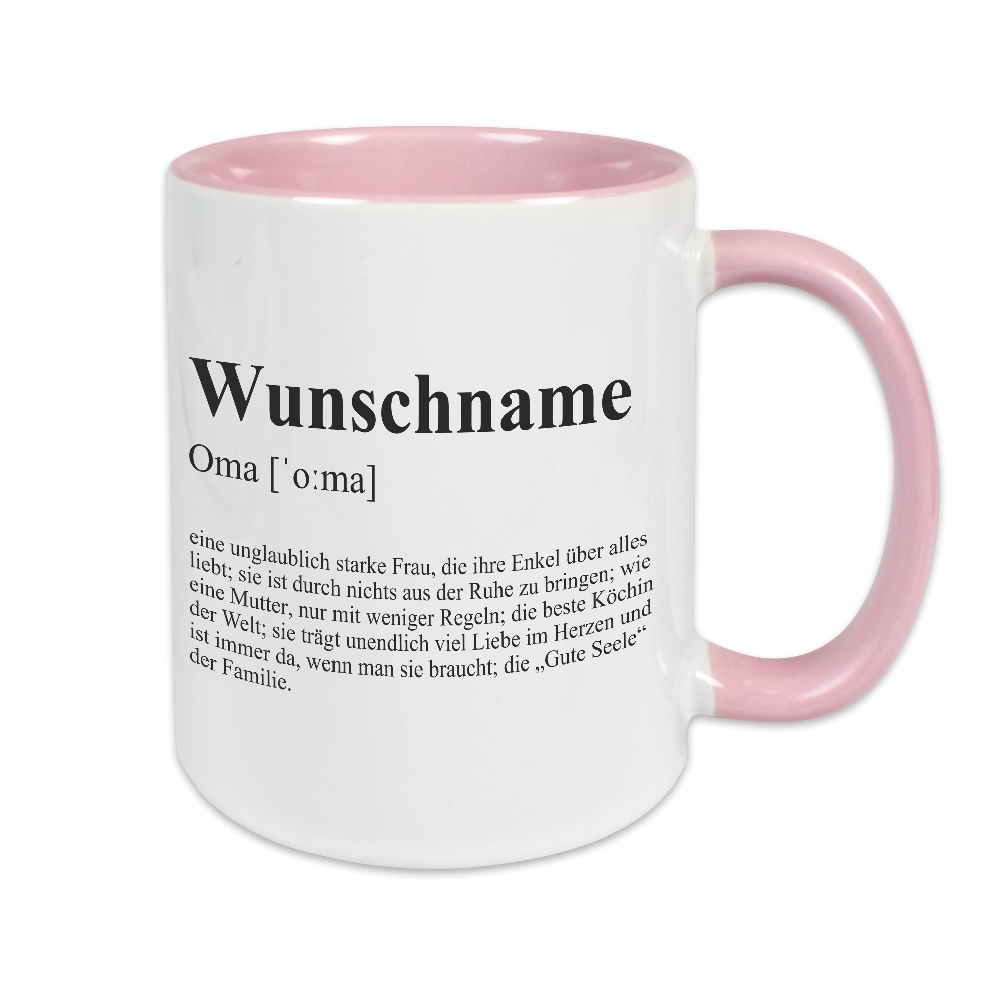 Tasse - Definition Oma rosa personalisiert