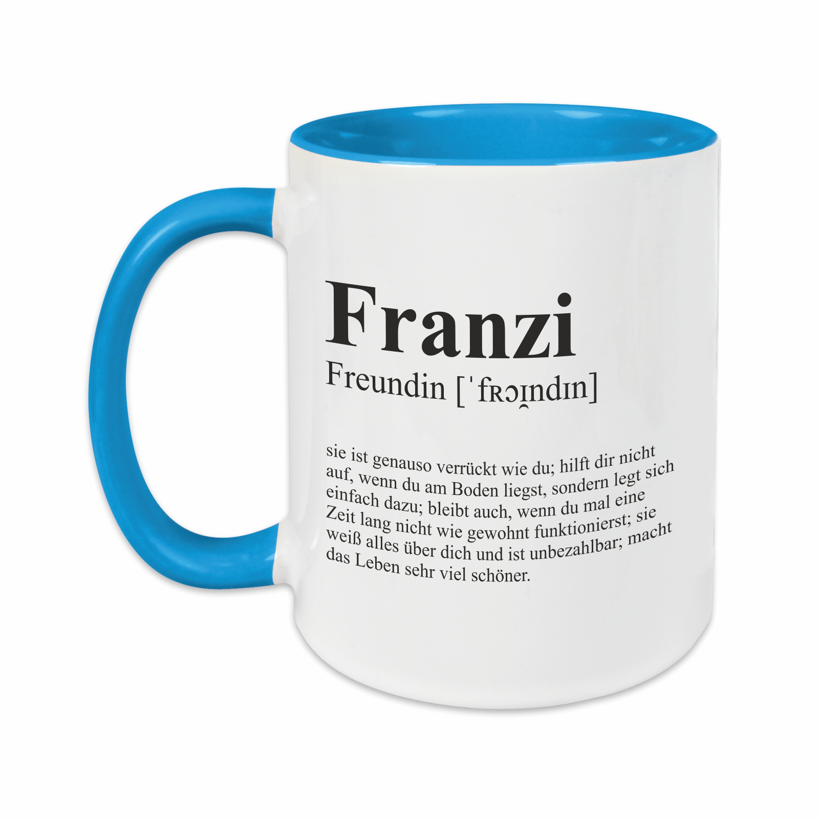 Tasse - Definition Freundin hellblau personalisiert