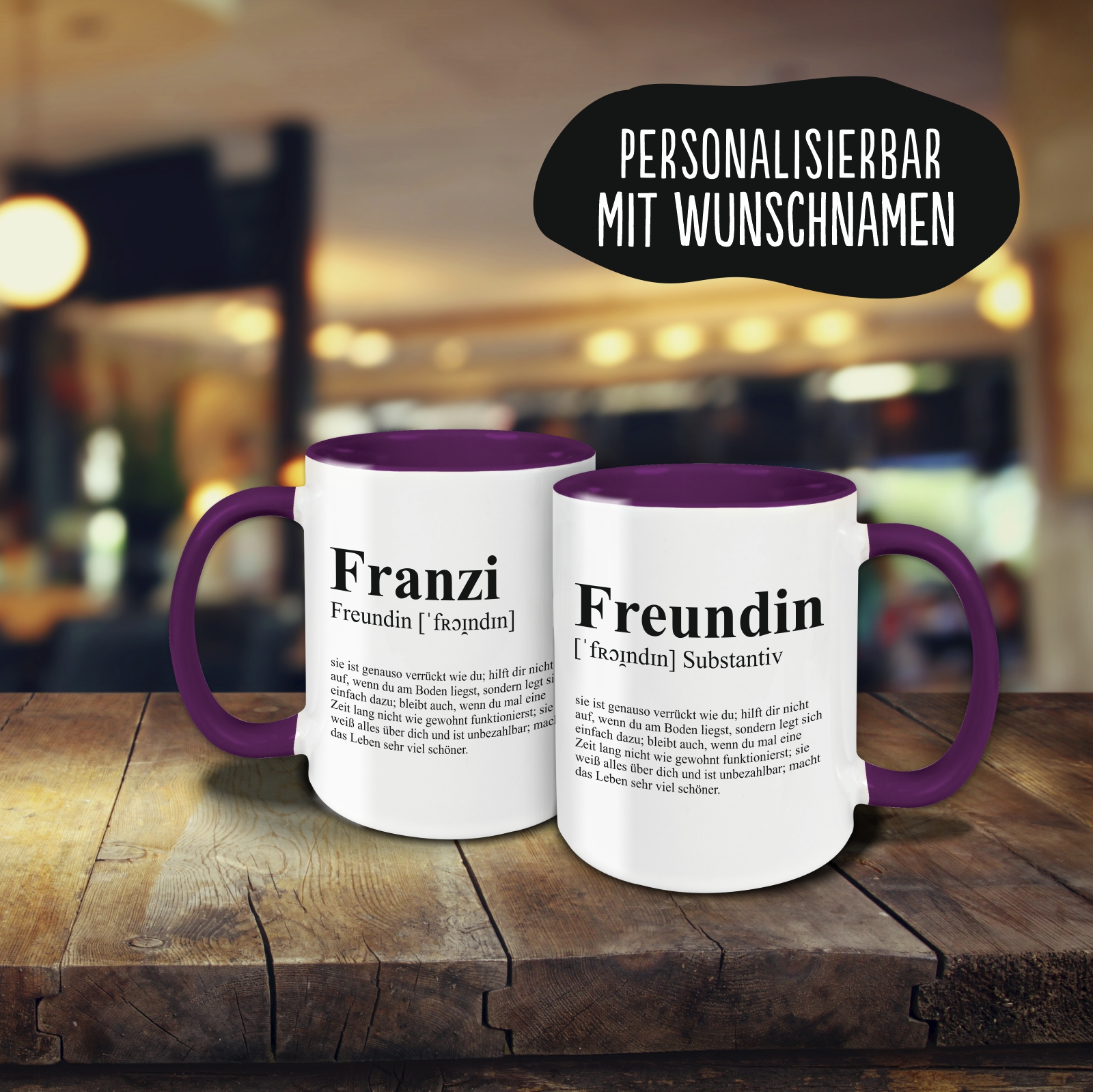 Tasse - Definition Freundin lila