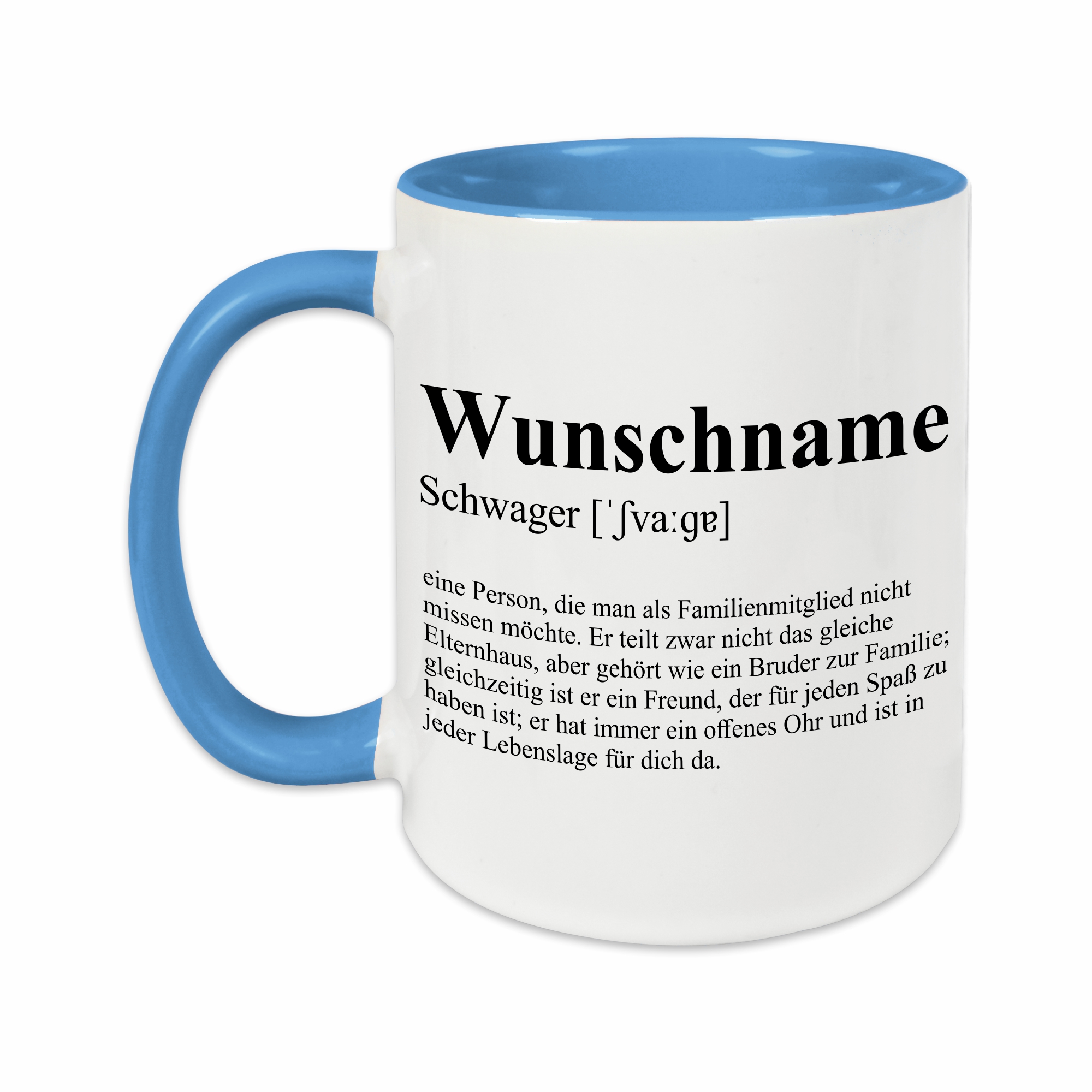 Tasse - Definition Schwägerin hellblau personalisiert