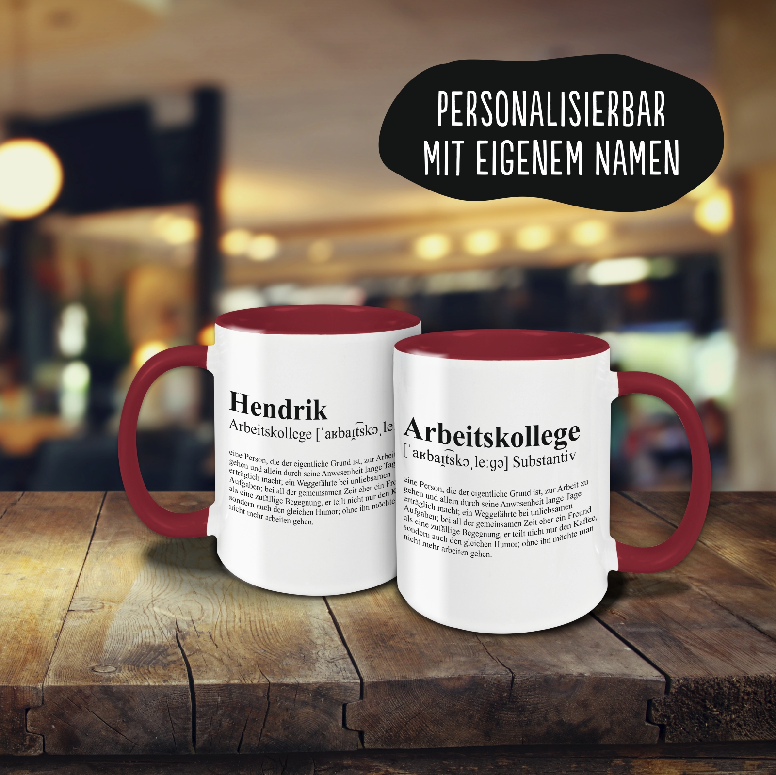 Tasse - Definition Arbeitskollege burgund