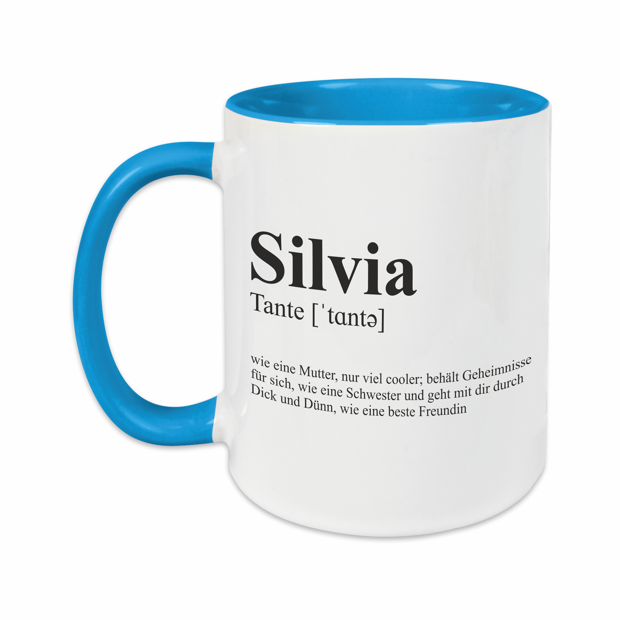 Tasse - Definition Tante hellblau personalisiert