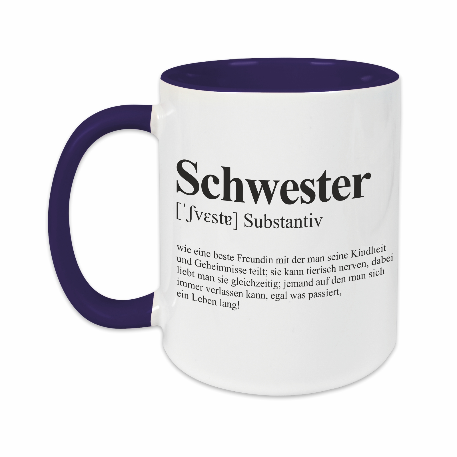 Tasse - Definition Schwester dunkelblau
