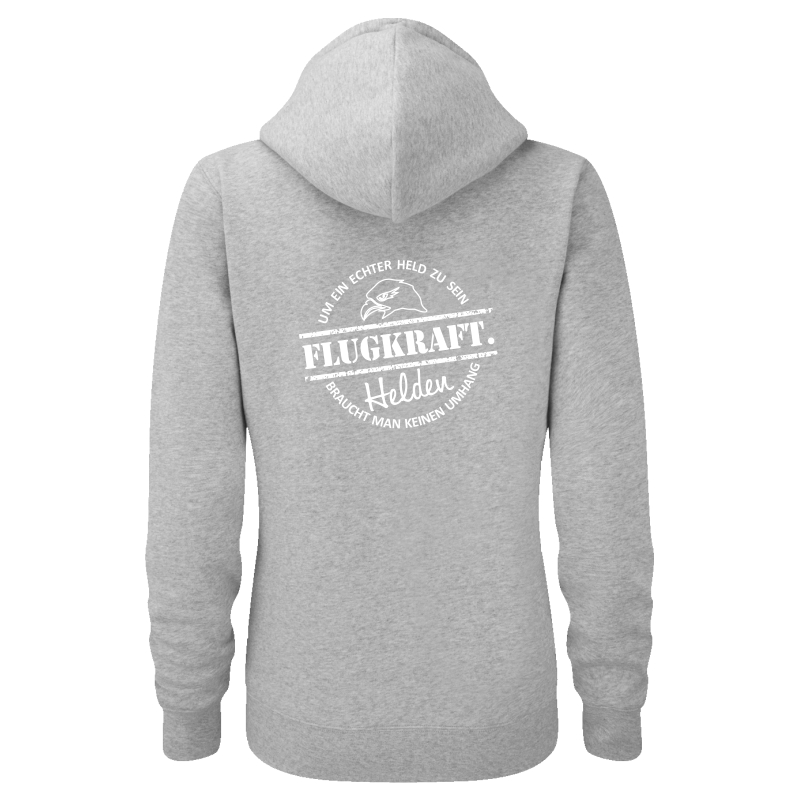 Damen Sweatjacke - Helden Button grau XXL