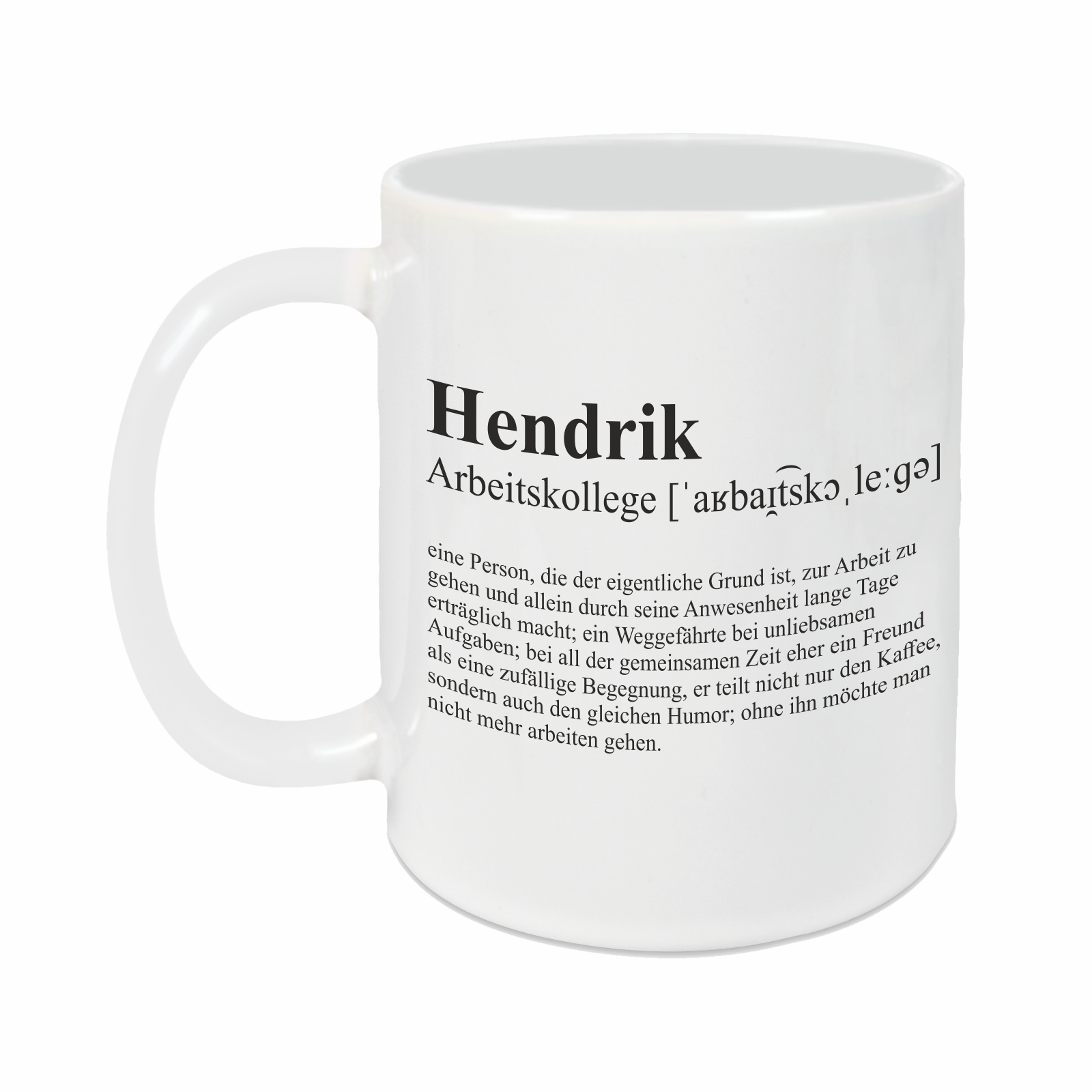 Tasse - Definition Arbeitskollege weiß personalisiert