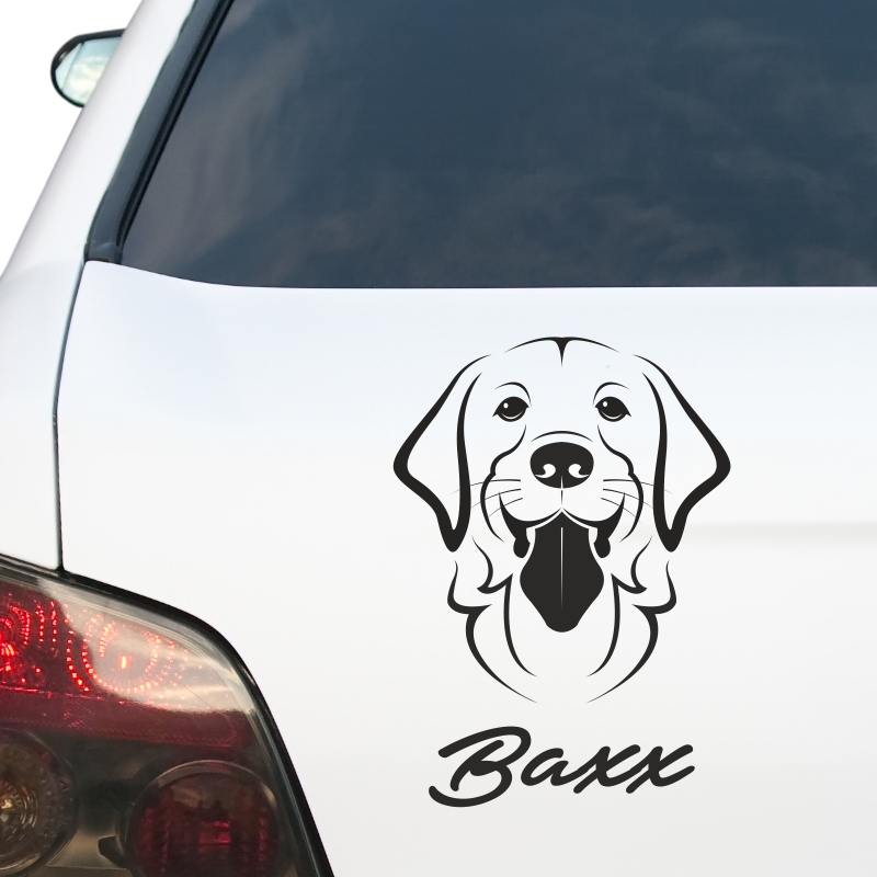 Kfz-Aufkleber - Hund Golden Retriever