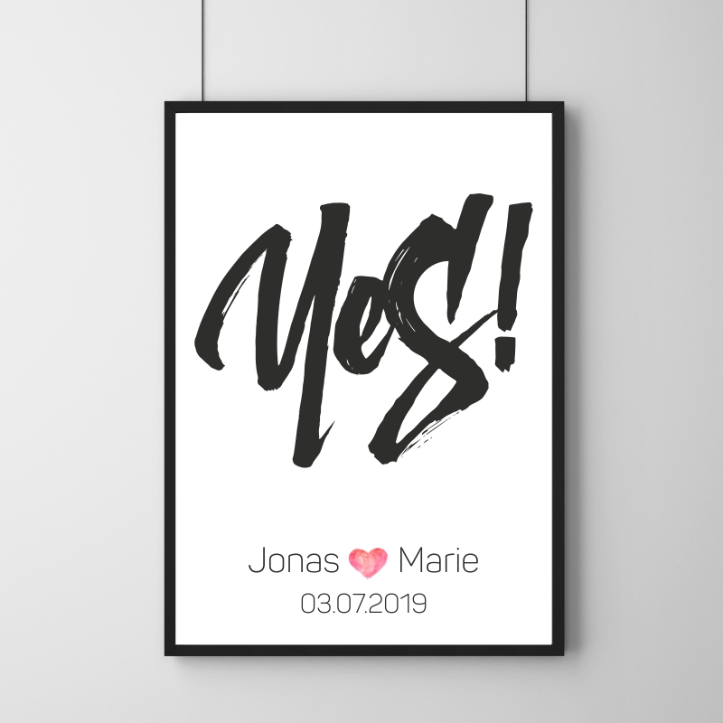 Poster - Yes! - Personalisierbar 30 x 40 cm