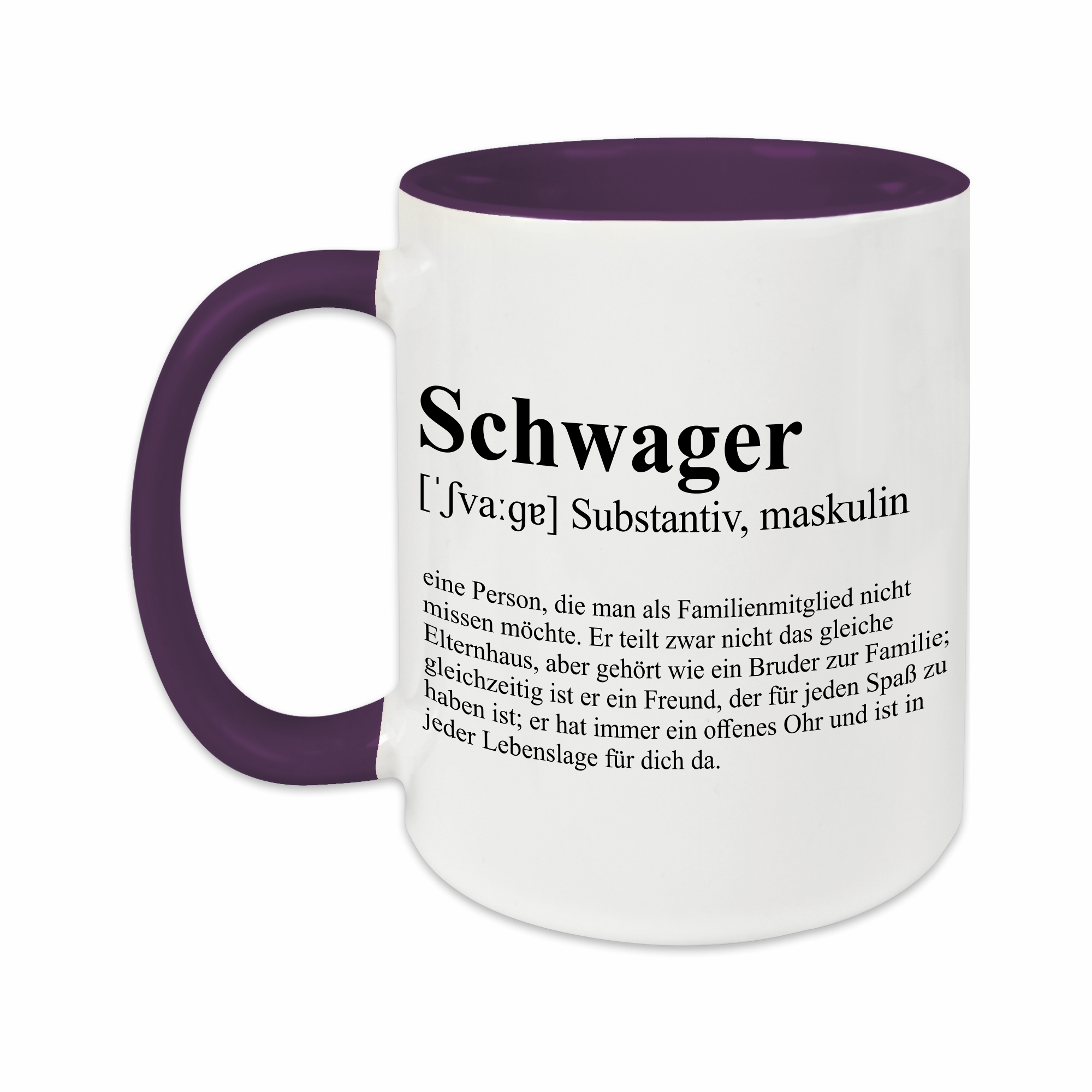 Tasse - Definition Schwager lila ohne Personalisierung