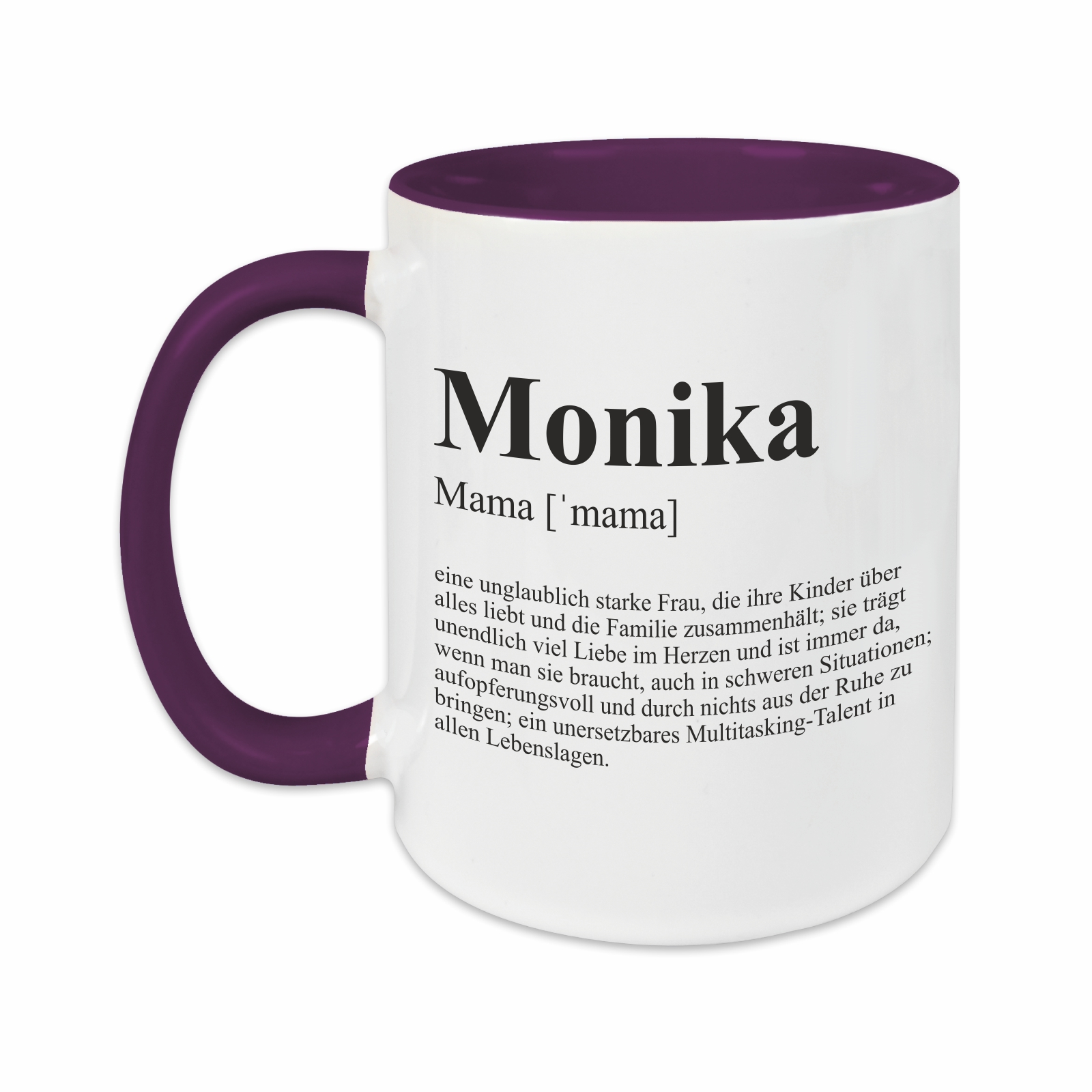 Tasse - Definition Mama lila personalisiert