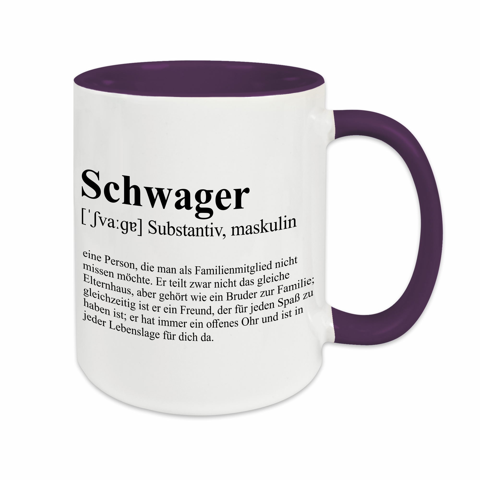 Tasse - Definition Schwager lila ohne Personalisierung