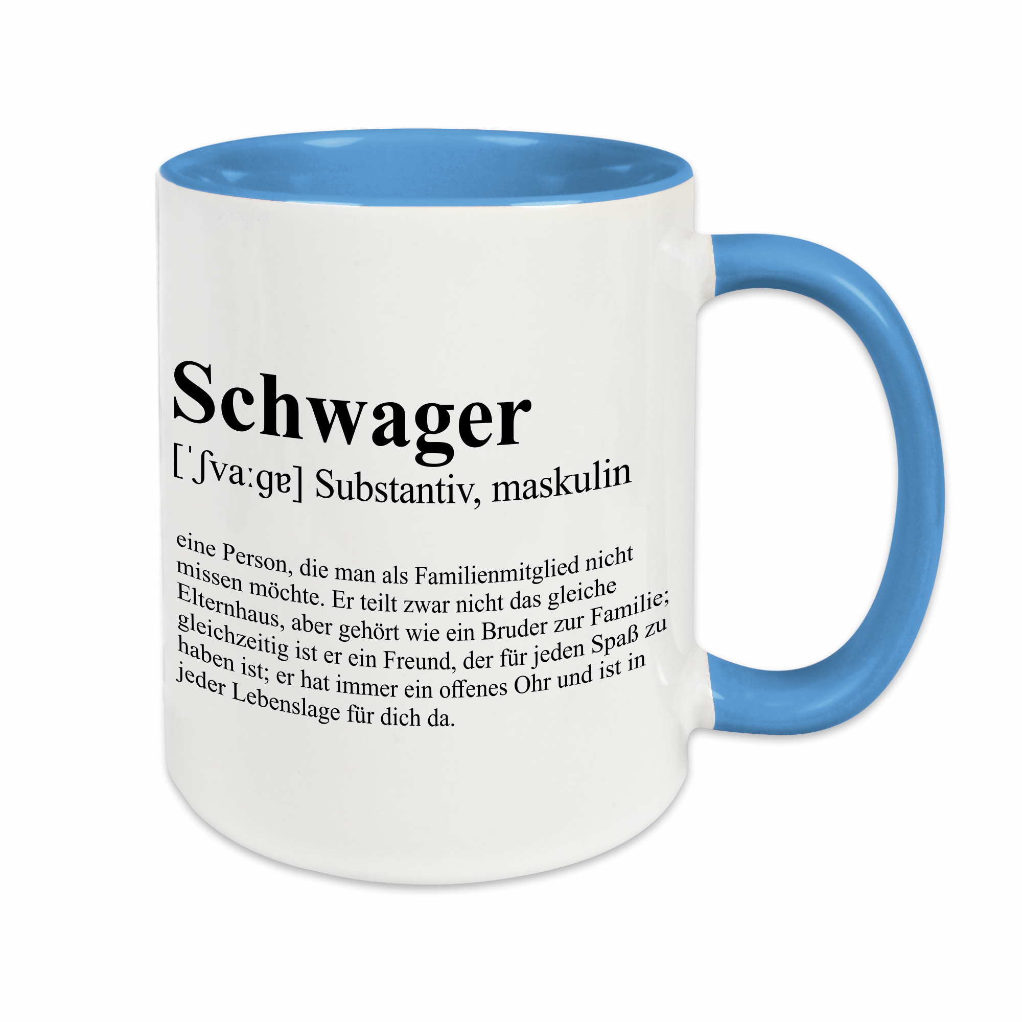 Tasse - Definition Schwager hellblau ohne Personalisierung