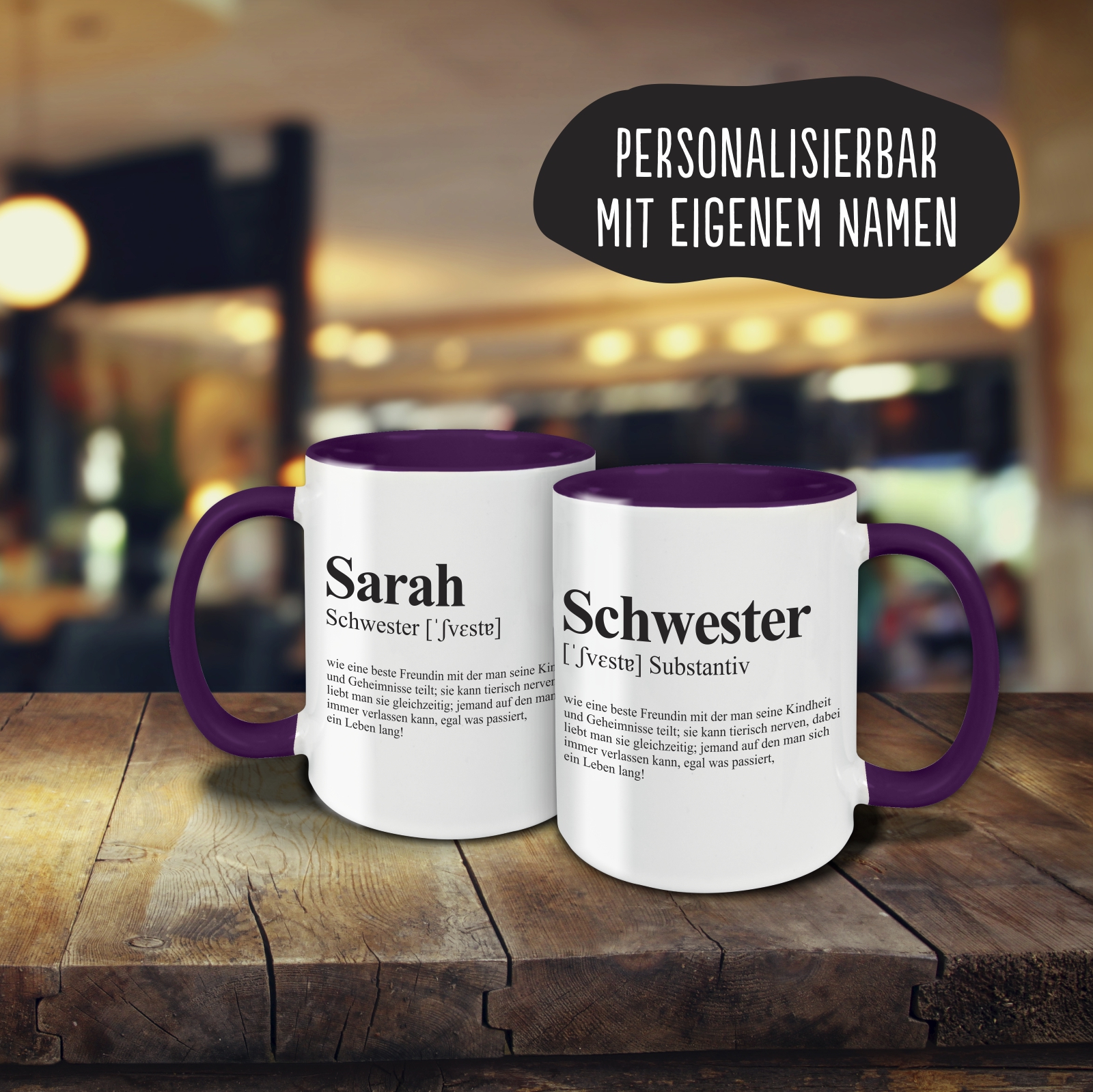 Tasse - Definition Schwester lila