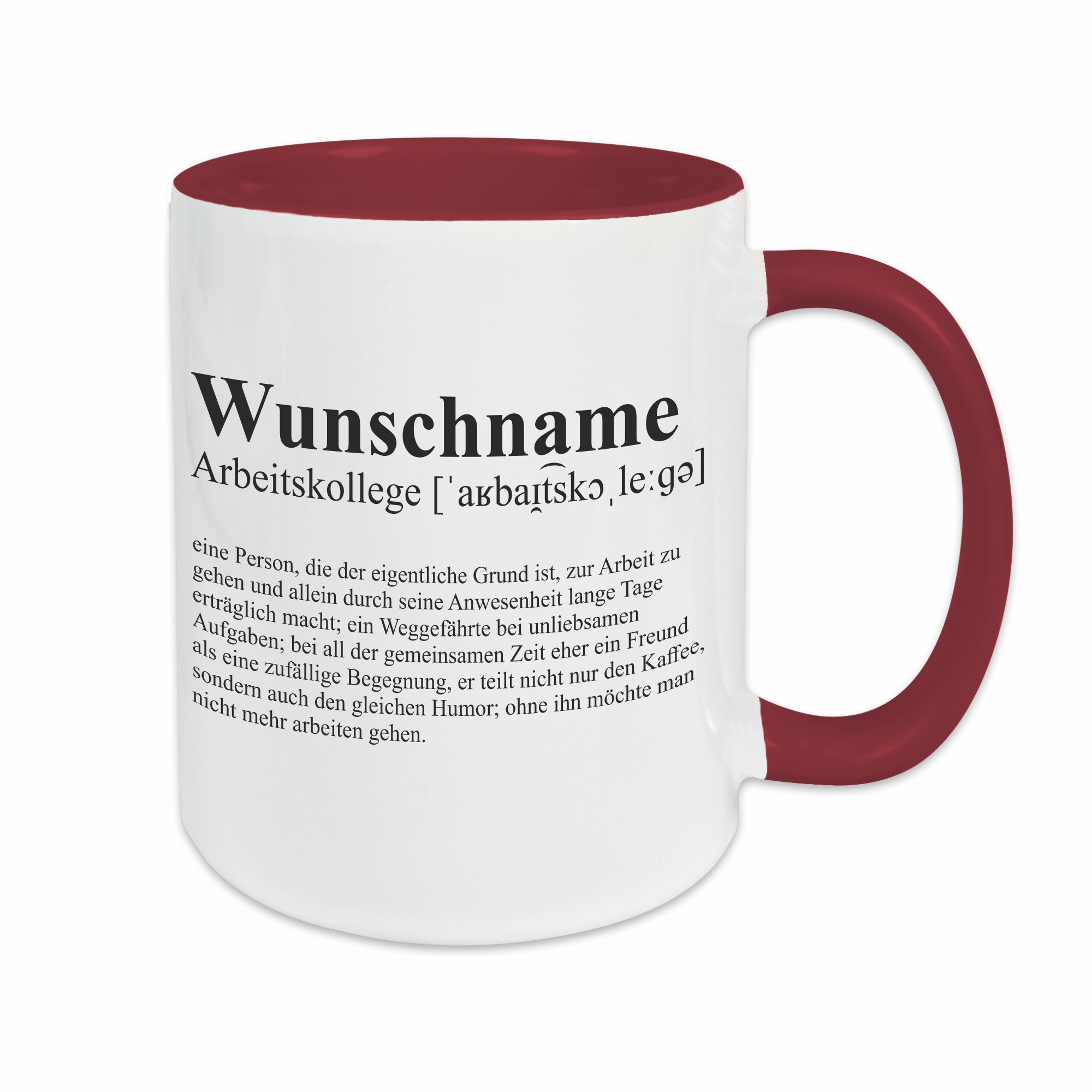 Tasse - Definition Arbeitskollege burgund personalisiert