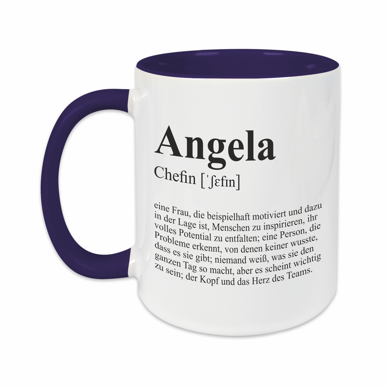 Tasse - Definition Chefin dunkelblau personalisiert
