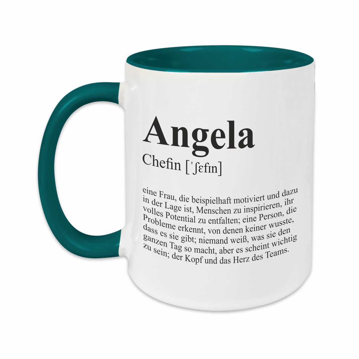 Tasse - Definition Chefin petrol personalisiert