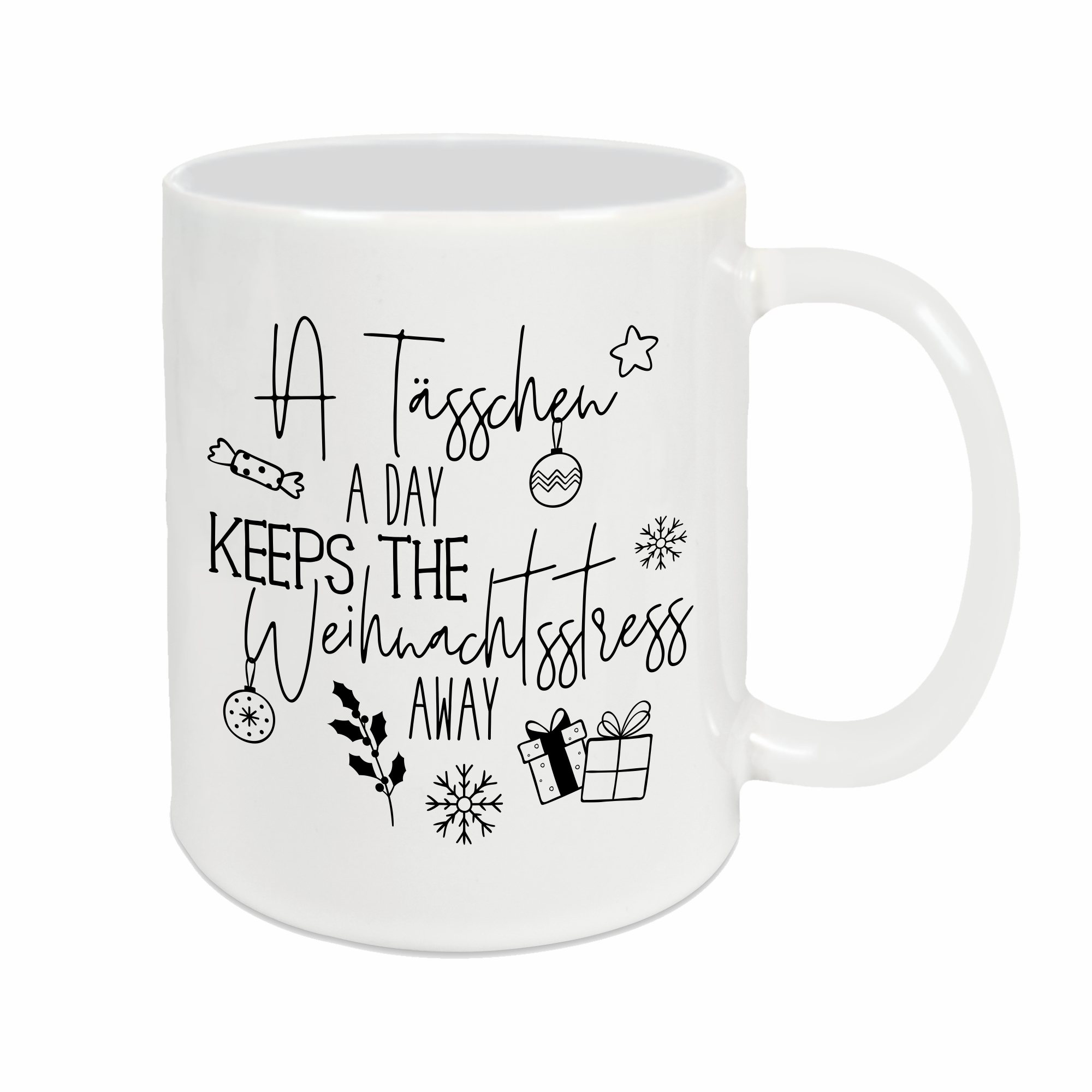 Tasse - Weihnachtsstress weiß