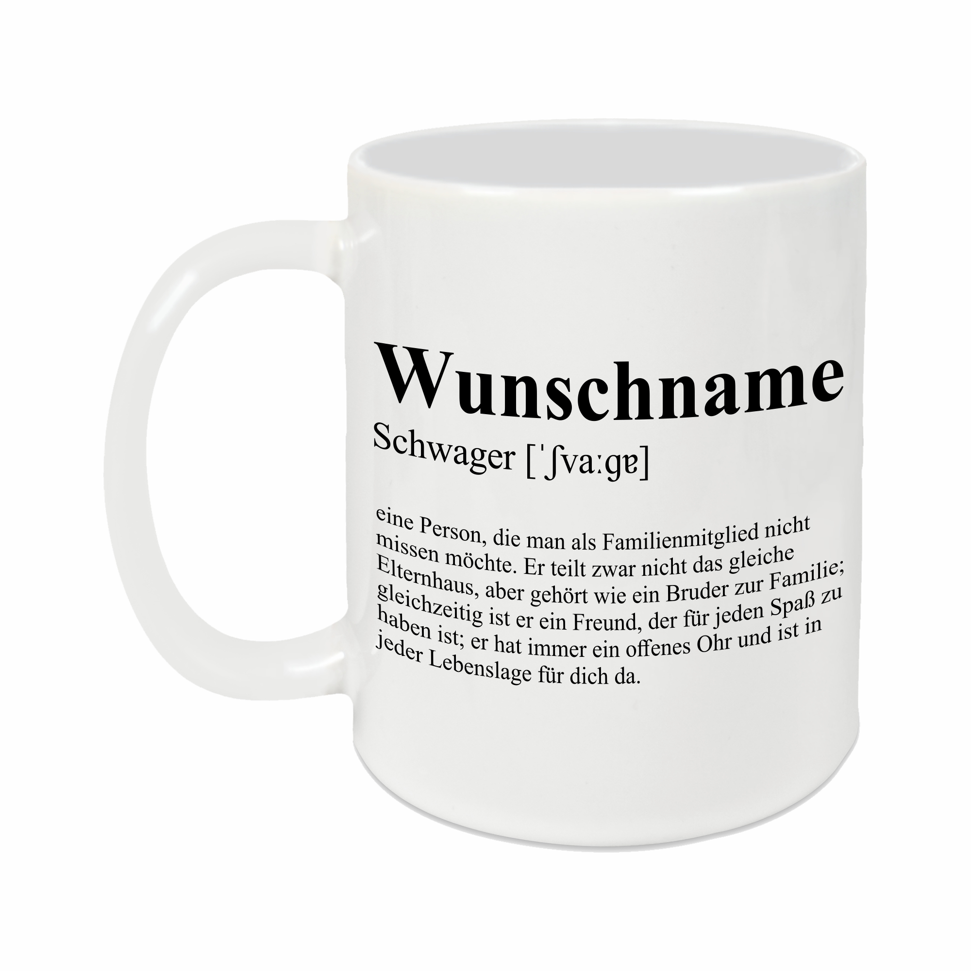 Tasse - Definition Schwägerin weiß personalisiert