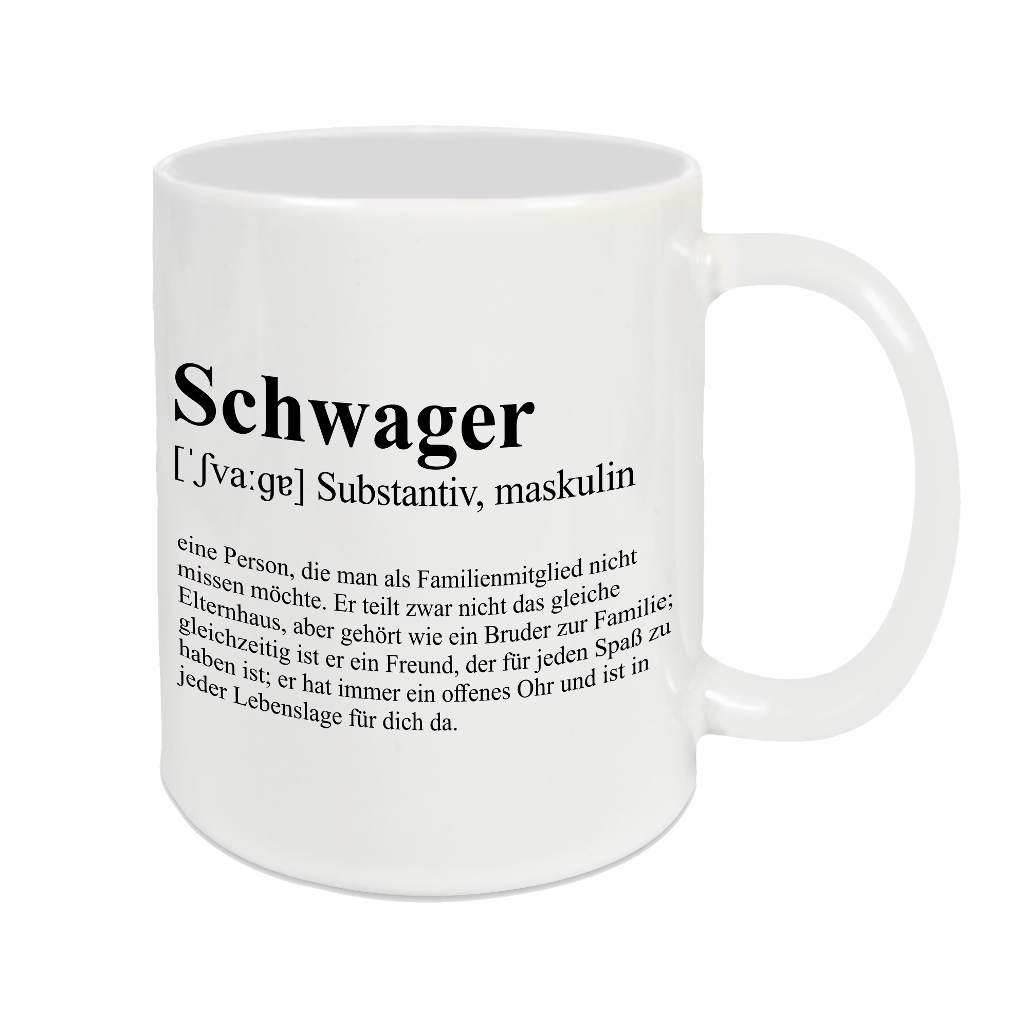 Tasse - Definition Schwager weiß ohne Personalisierung