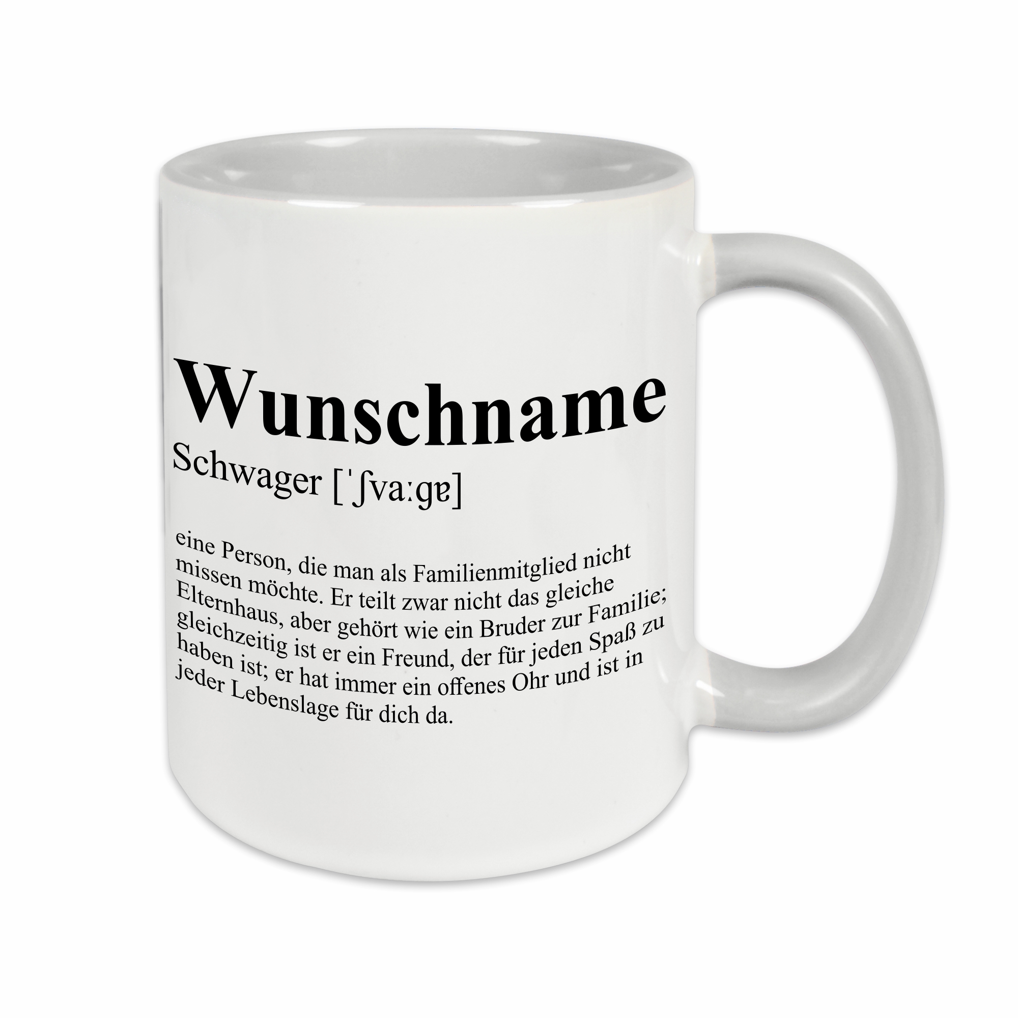 Tasse - Definition Schwager grau personalisiert