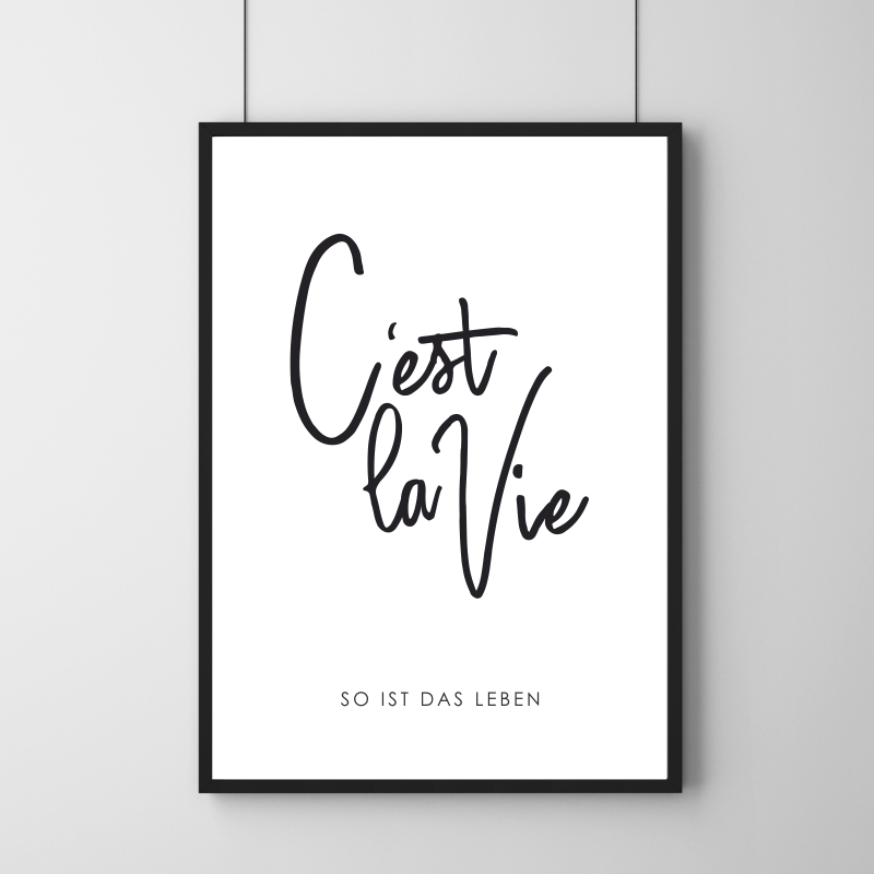 Poster - C'est La Vie 30 x 40 cm