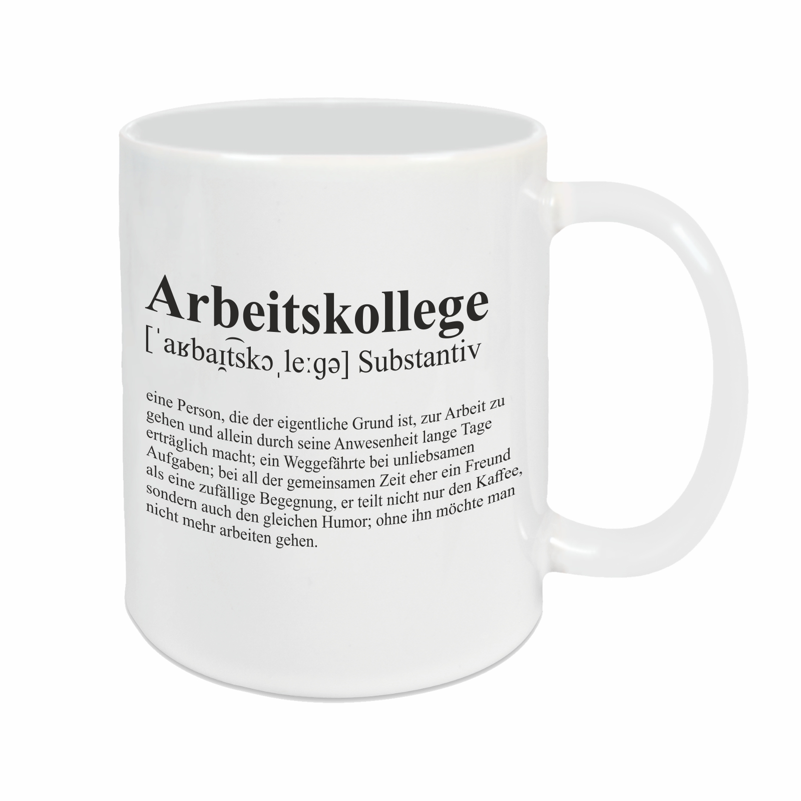 Tasse - Definition Arbeitskollege weiß