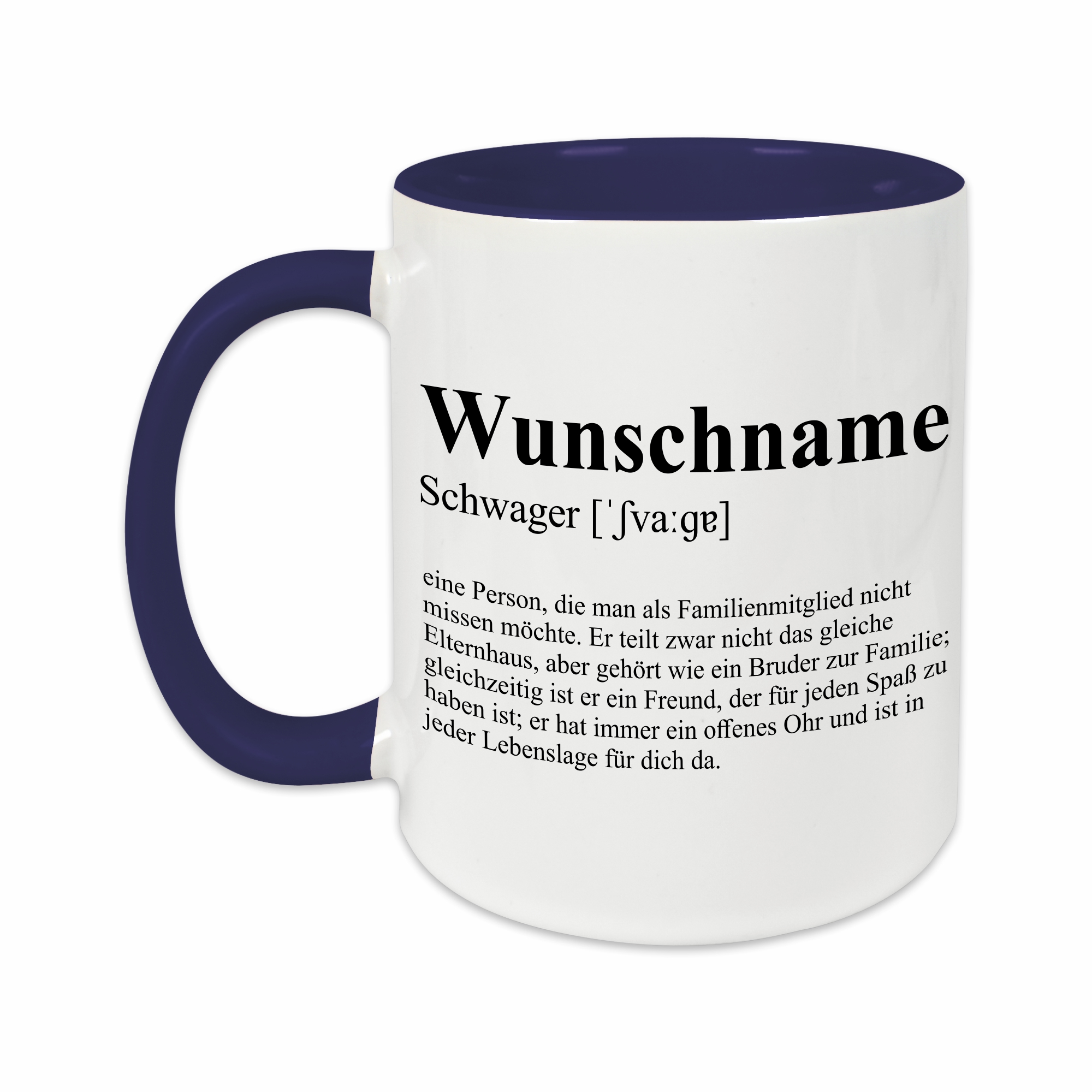 Tasse - Definition Schwager dunkelblau personalisiert