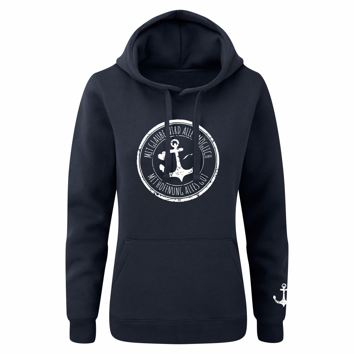 Damen Hoodie - Anker dunkelblau XL