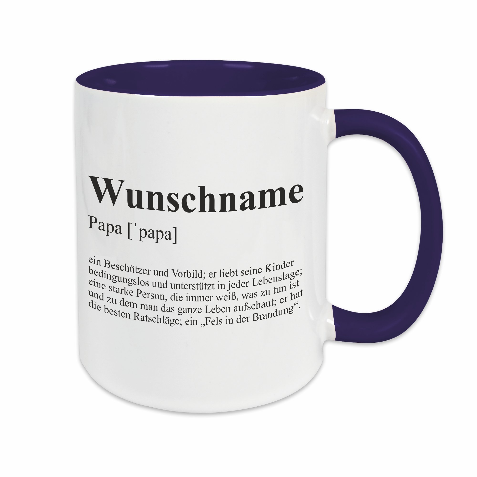 Tasse - Definition Papa dunkelblau personalisiert