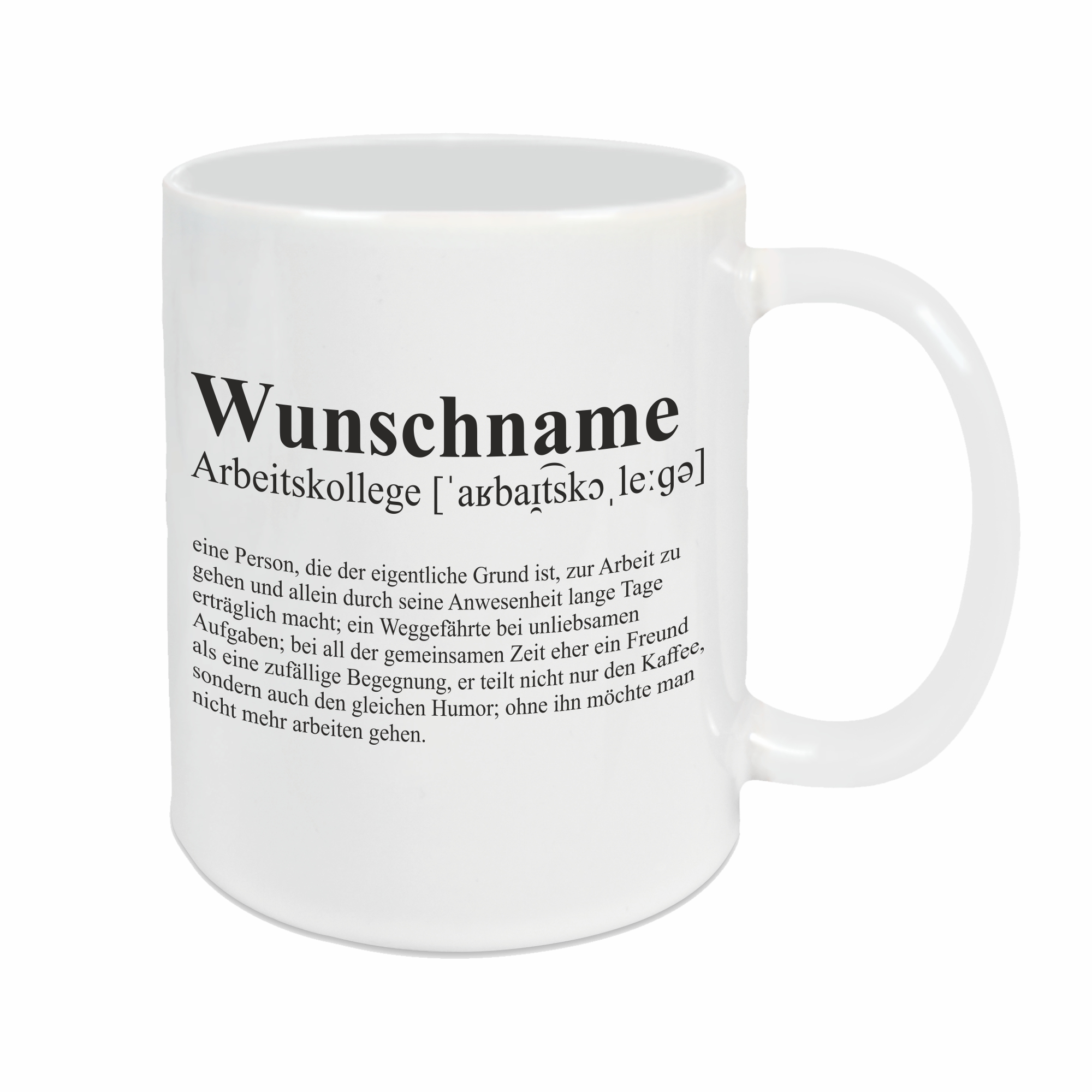 Tasse - Definition Arbeitskollege weiß personalisiert