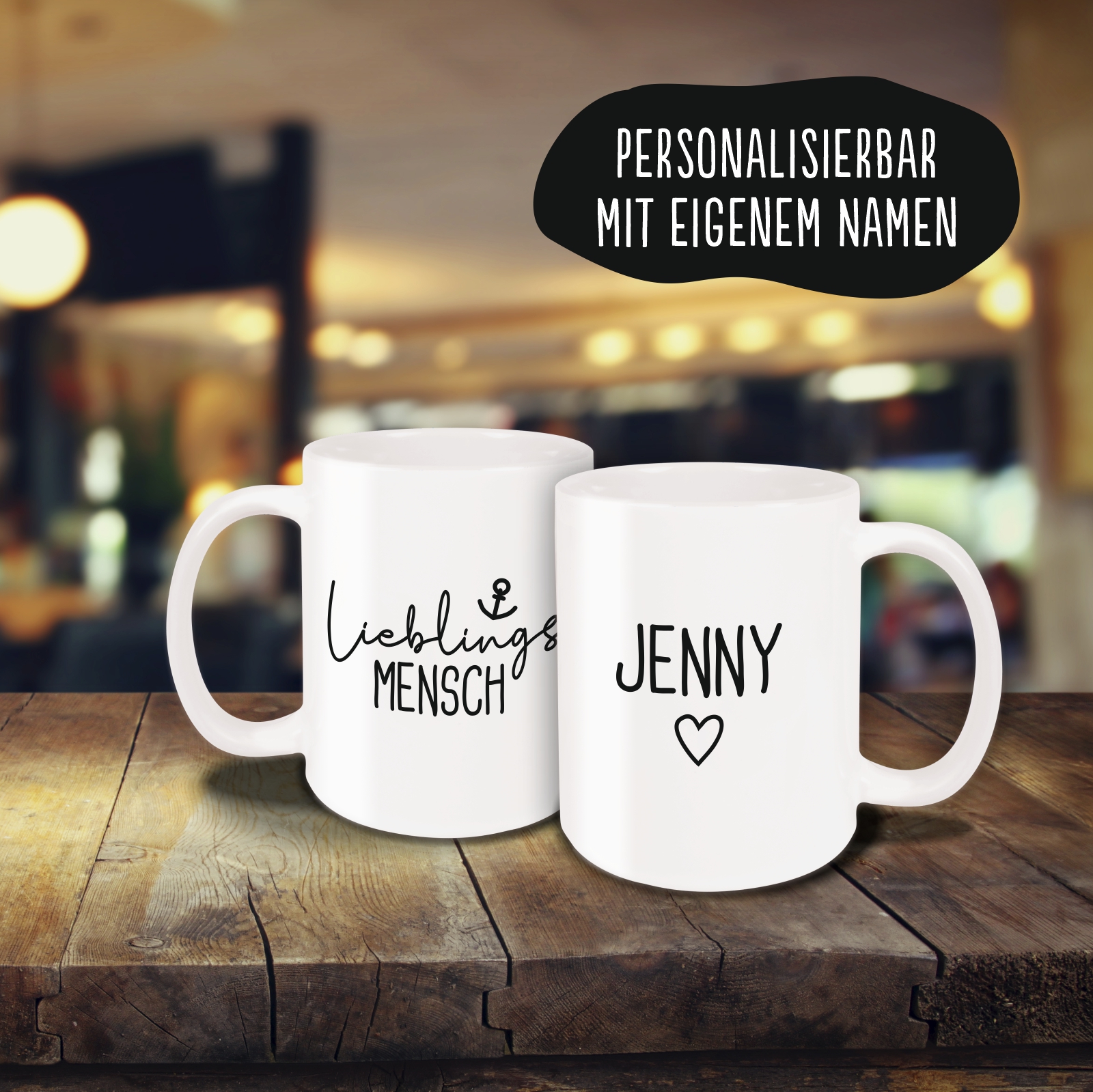 Tasse - Lieblingsmensch weiss personalisiert