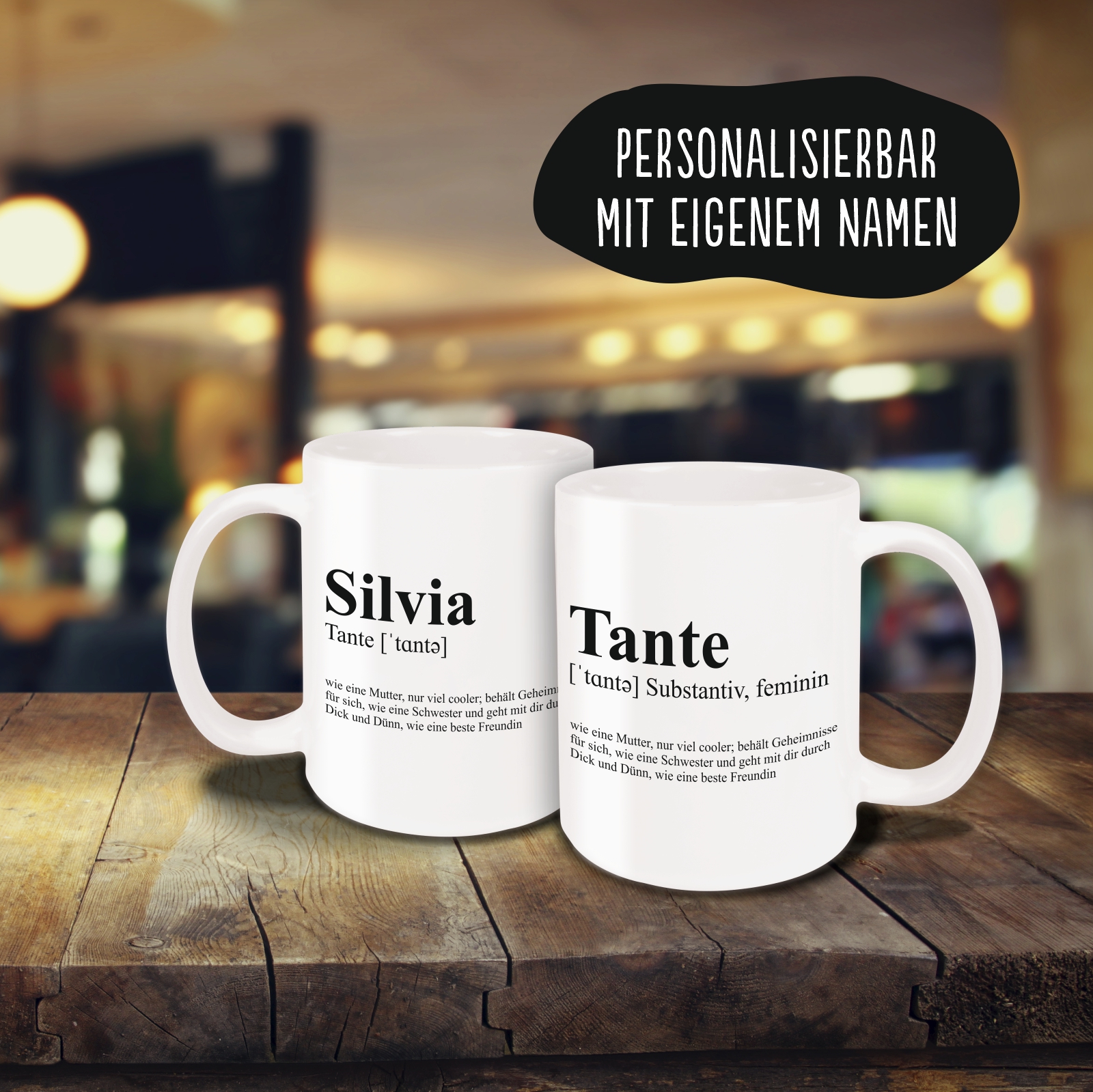 Tasse - Definition Tante weiß