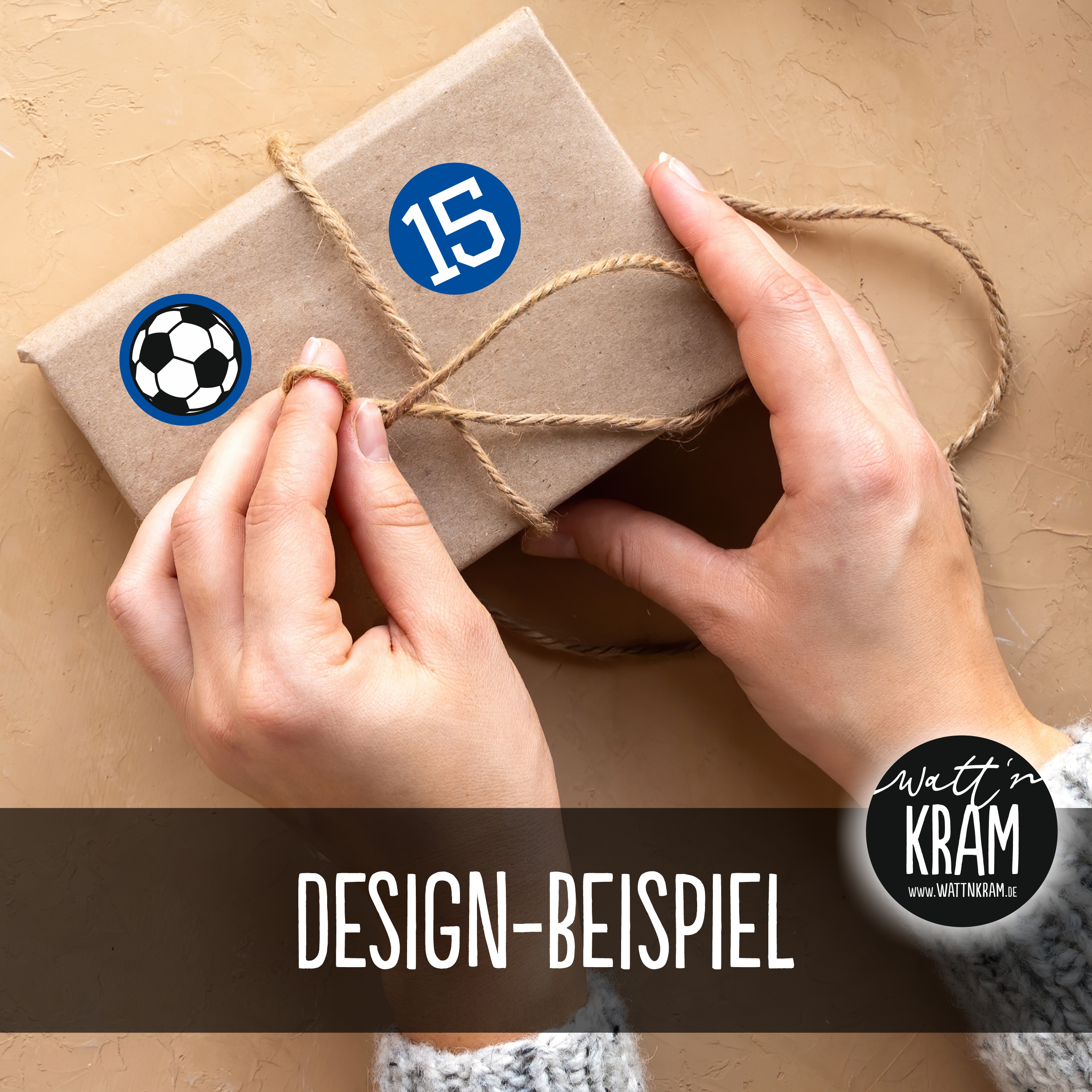 Adventskalender Aufkleber Fußball blau/weiss - 48 Sticker mit 24 Tüten zum selbst Befüllen