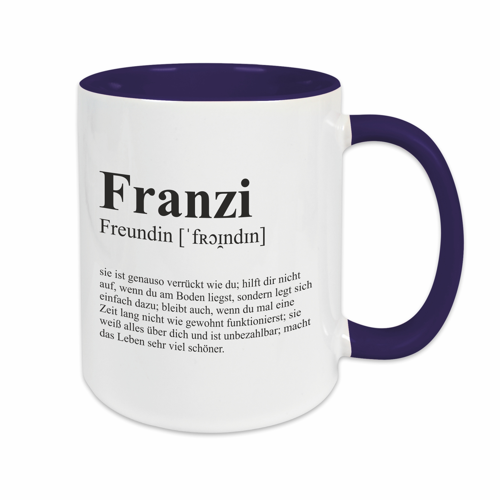 Tasse - Definition Freundin dunkelblau personalisiert
