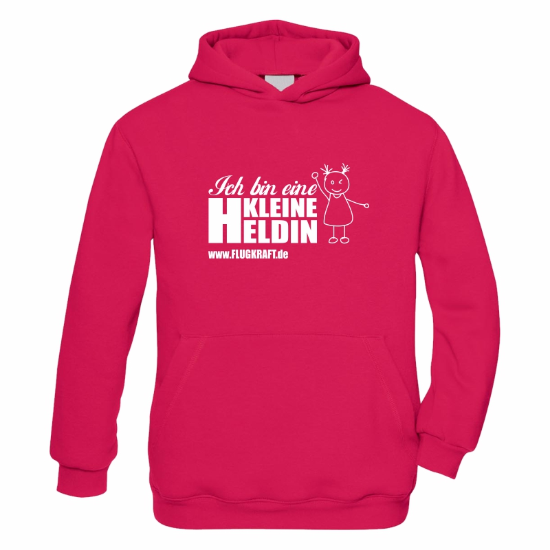 Kinder Hoodie - Ich bin eine kleine Heldin pink 152