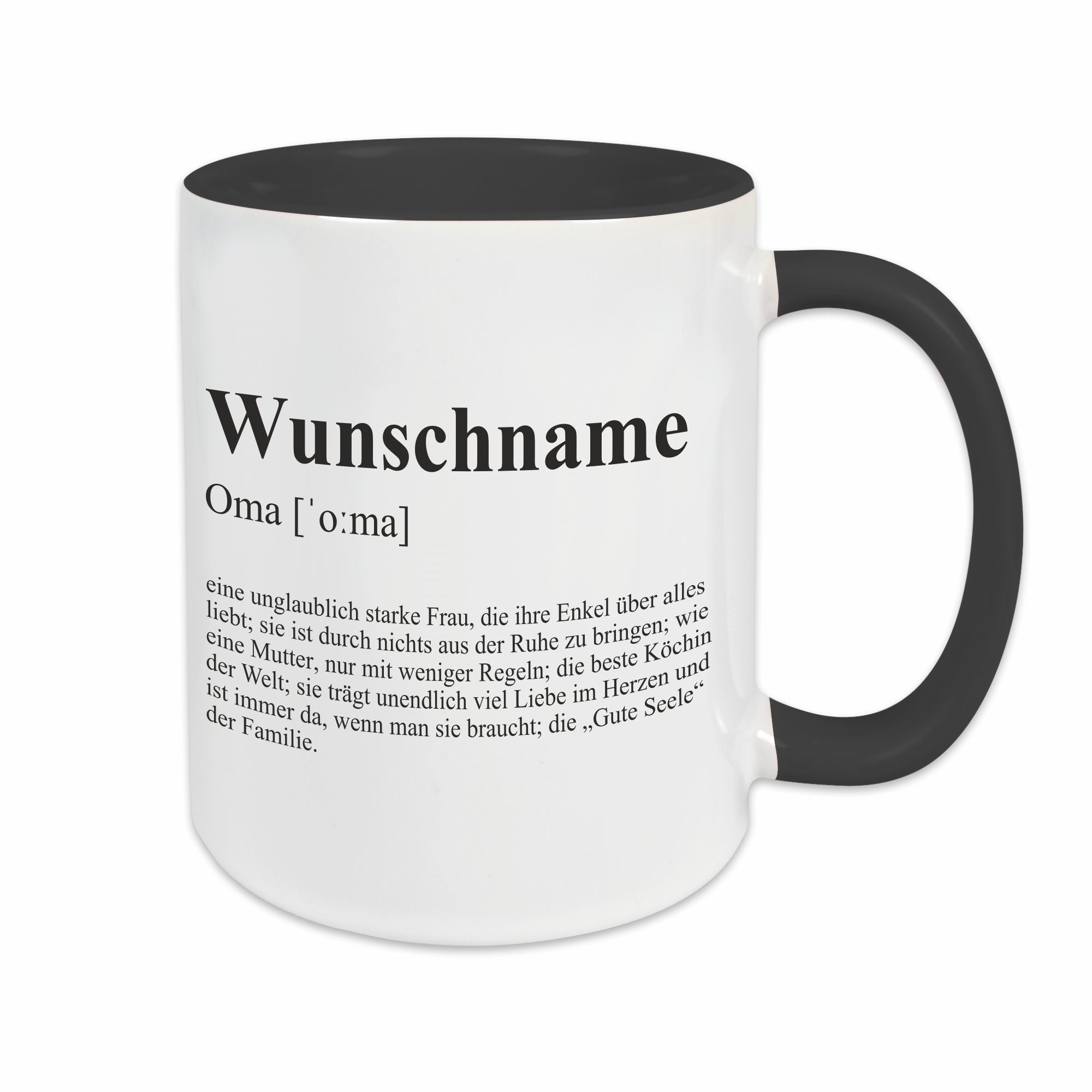 Tasse - Definition Oma schwarz personalisiert