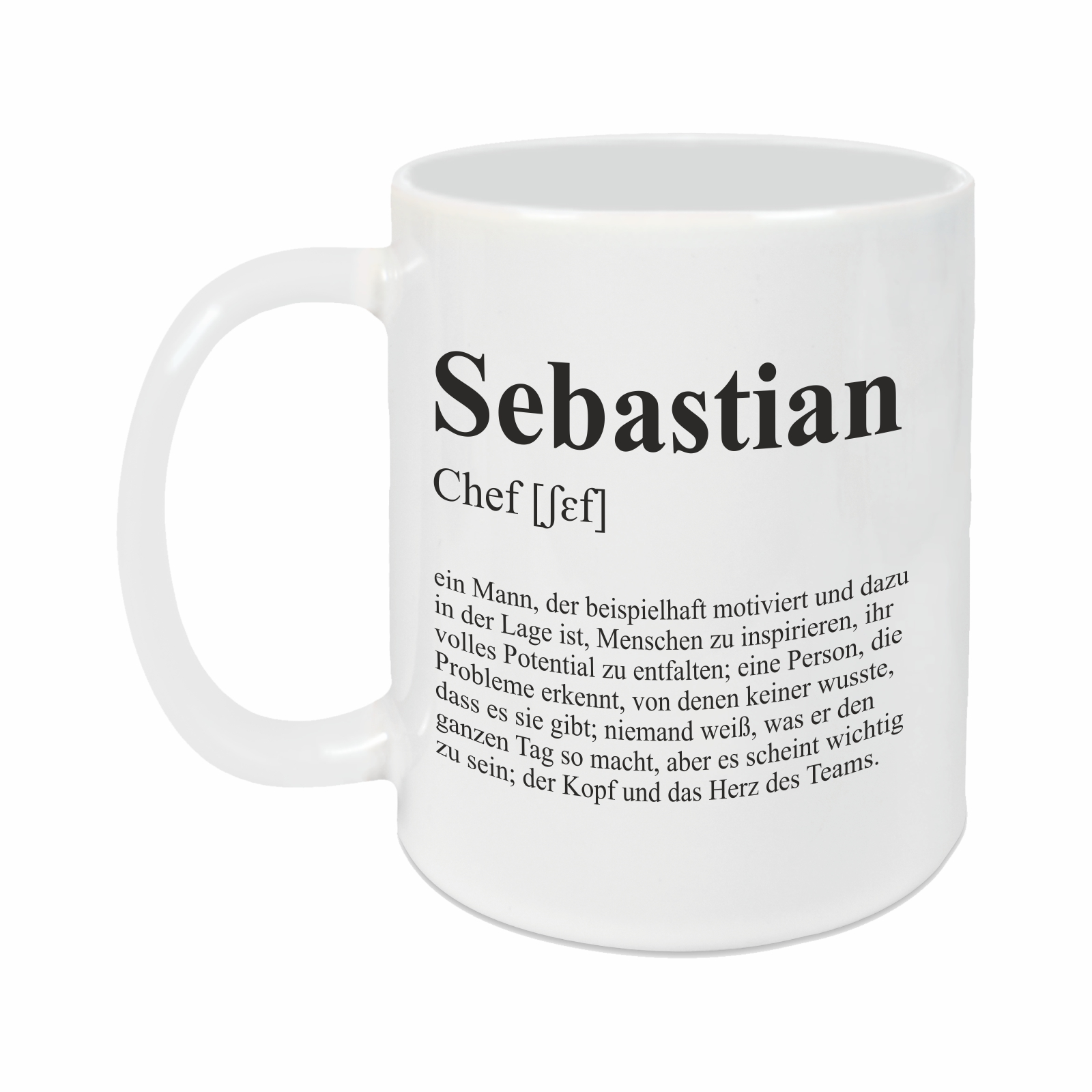 Tasse - Definition Chef weiß personalisiert