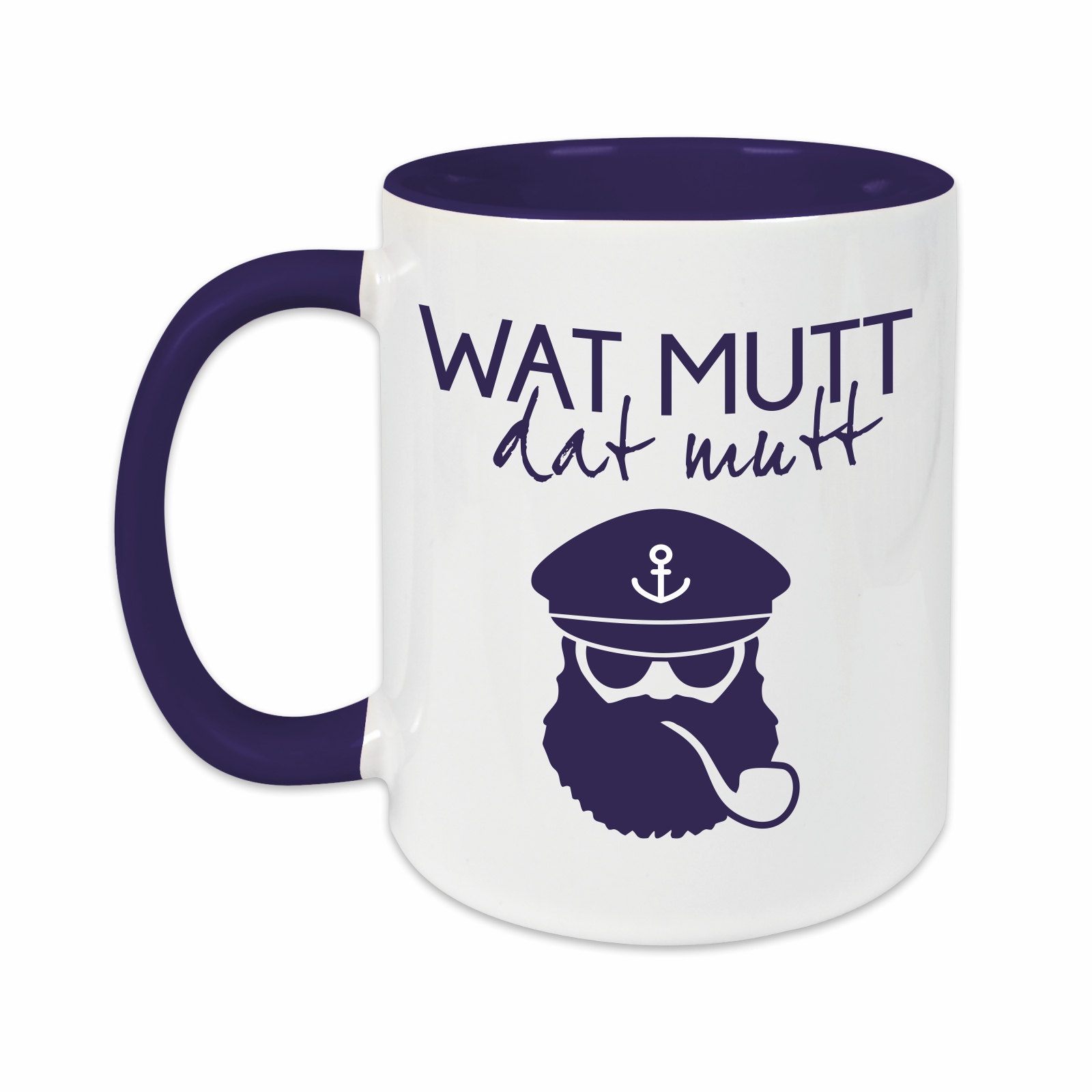 Tasse - Wat mutt, dat mutt dunkelblau