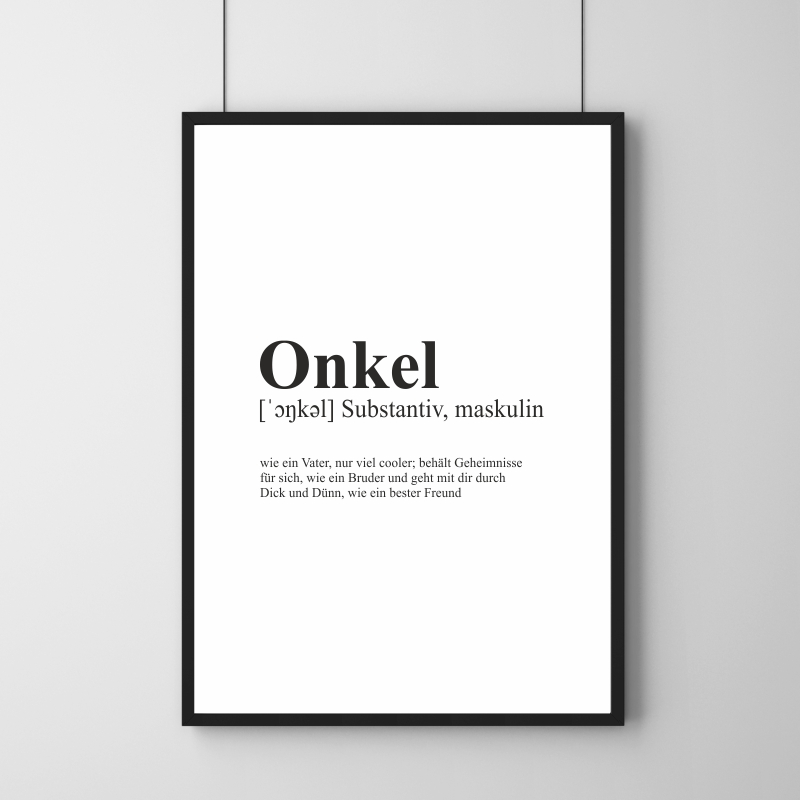 Poster - Definition Onkel 30 x 40 cm