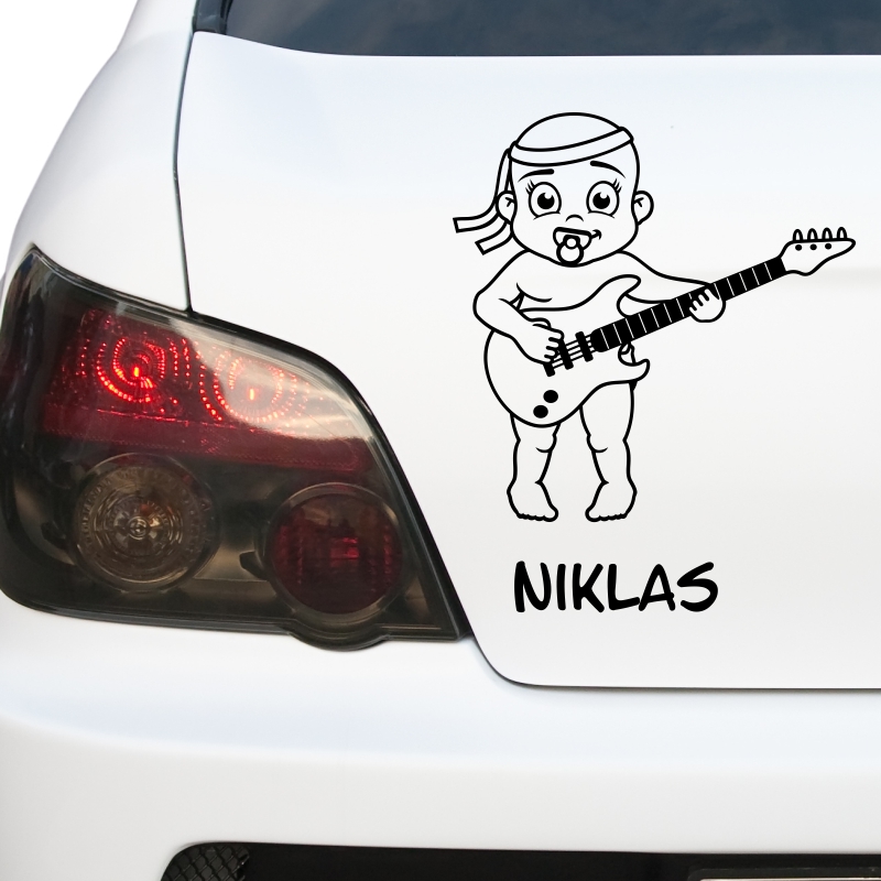 Kfz-Aufkleber - Baby mit Gitarre