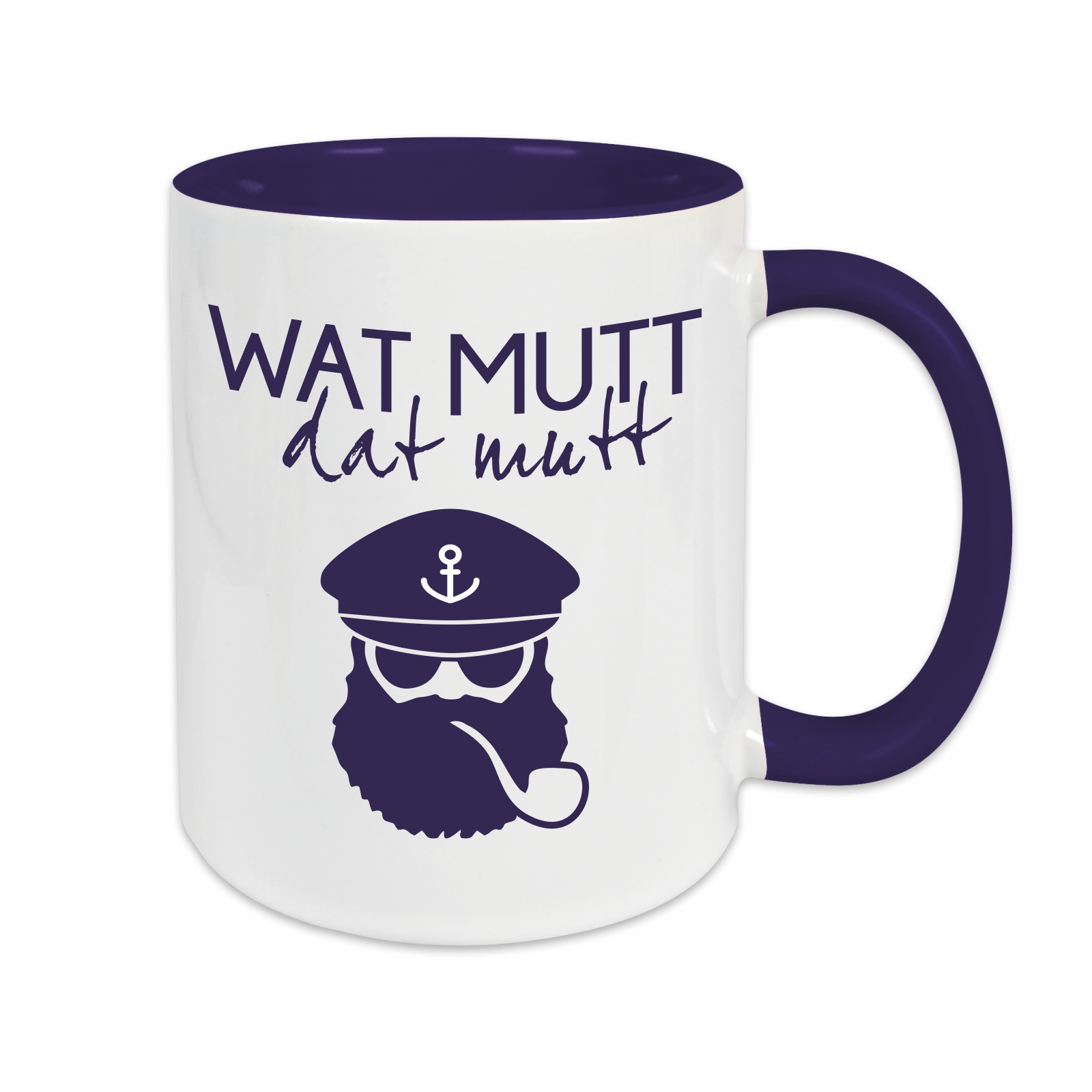 Tasse - Wat mutt, dat mutt dunkelblau
