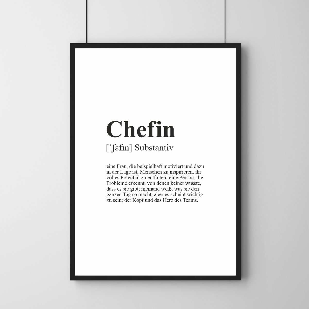Poster - Definition Chefin 30 x 40 cm